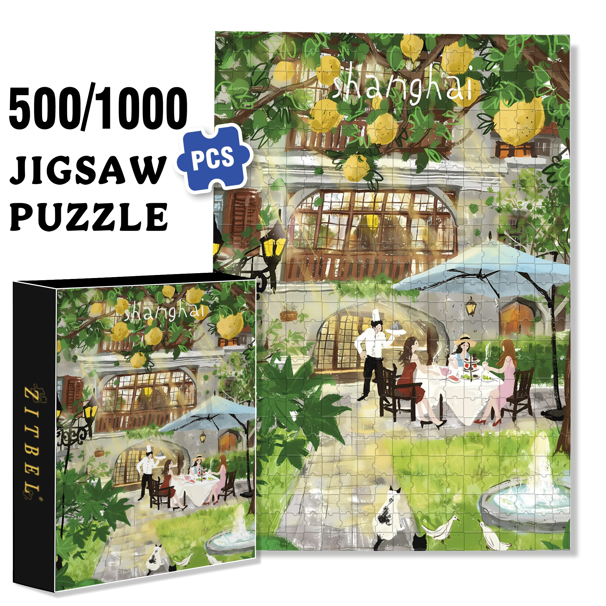 Under The Grapefruit Tree 500pcs/1000pcs Jigsaw Puzzle, Scratch-Resistant, Interactive Family Game & Brain-Boosting DIY Decor, Perfect for Halloween, Christmas & New Year Gifts, Family Puzzle Game