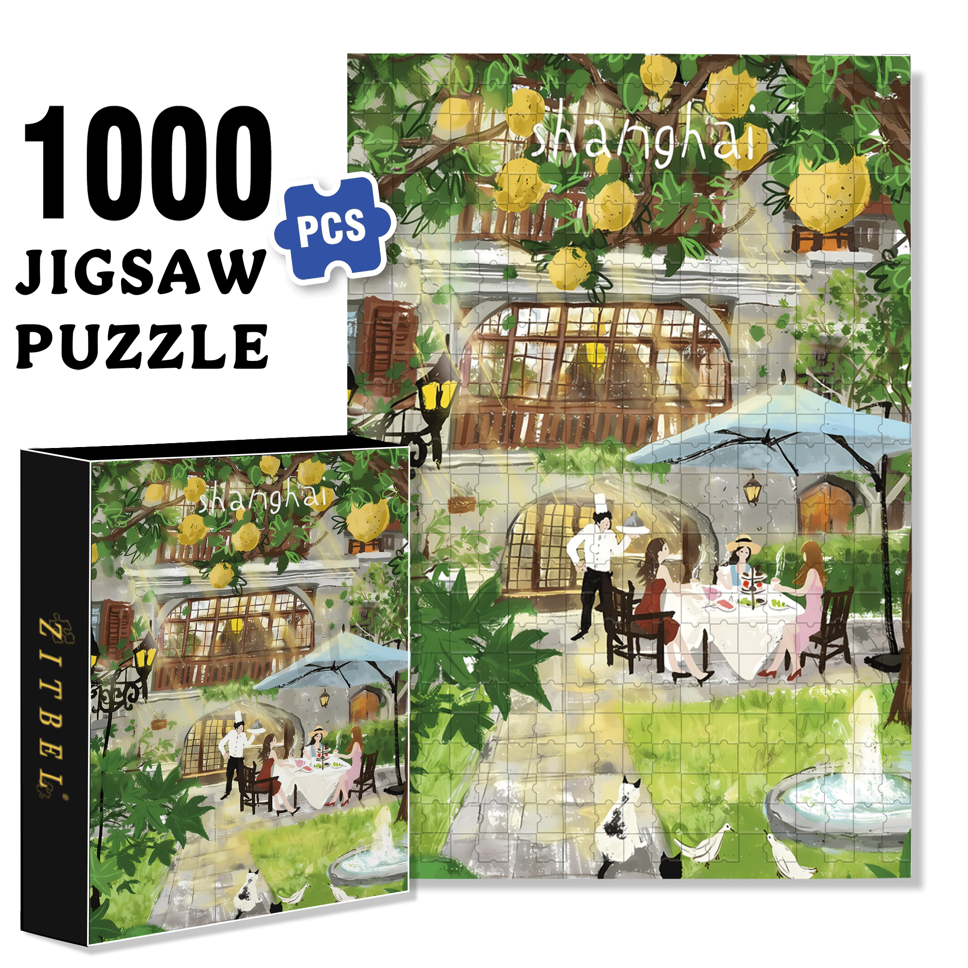 Under The Grapefruit Tree 500pcs/1000pcs Jigsaw Puzzle, Scratch-Resistant, Interactive Family Game & Brain-Boosting DIY Decor, Perfect for Halloween, Christmas & New Year Gifts, Family Puzzle Game