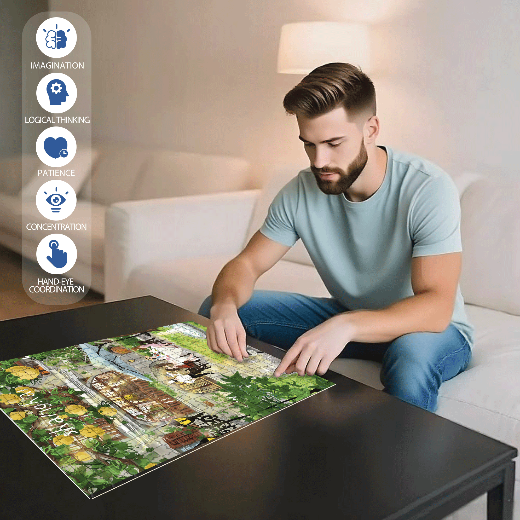 Under The Grapefruit Tree 500pcs/1000pcs Jigsaw Puzzle, Scratch-Resistant, Interactive Family Game & Brain-Boosting DIY Decor, Perfect for Halloween, Christmas & New Year Gifts, Family Puzzle Game