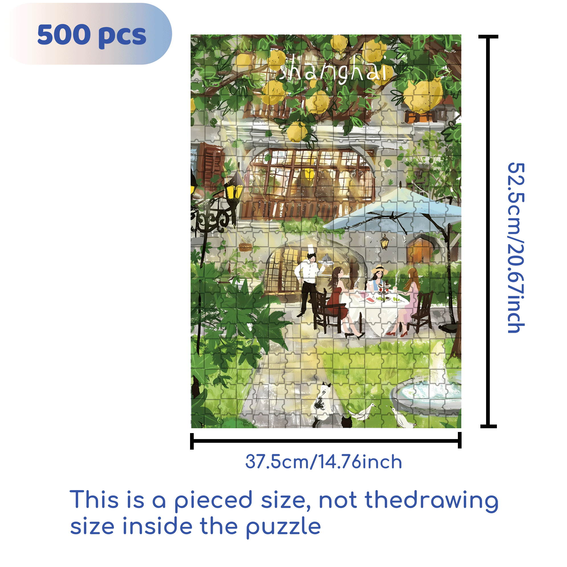 Under The Grapefruit Tree 500pcs/1000pcs Jigsaw Puzzle, Scratch-Resistant, Interactive Family Game & Brain-Boosting DIY Decor, Perfect for Halloween, Christmas & New Year Gifts, Family Puzzle Game