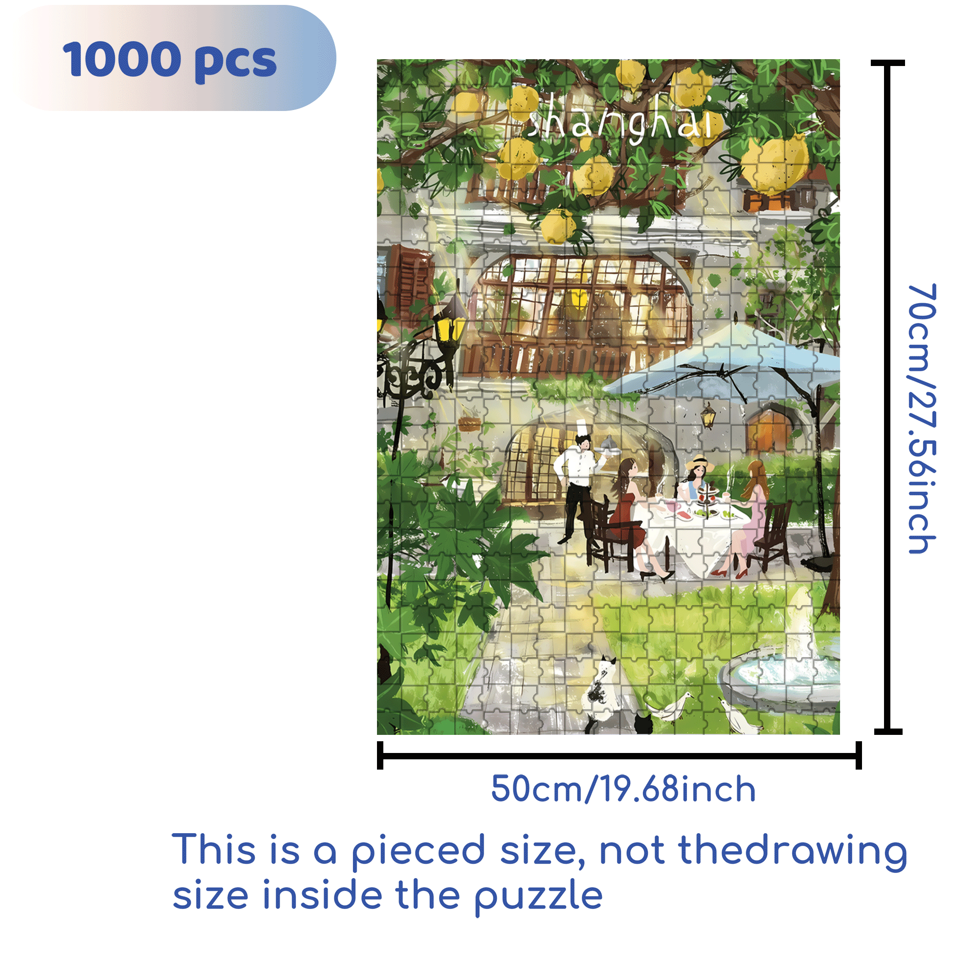 Under The Grapefruit Tree 500pcs/1000pcs Jigsaw Puzzle, Scratch-Resistant, Interactive Family Game & Brain-Boosting DIY Decor, Perfect for Halloween, Christmas & New Year Gifts, Family Puzzle Game