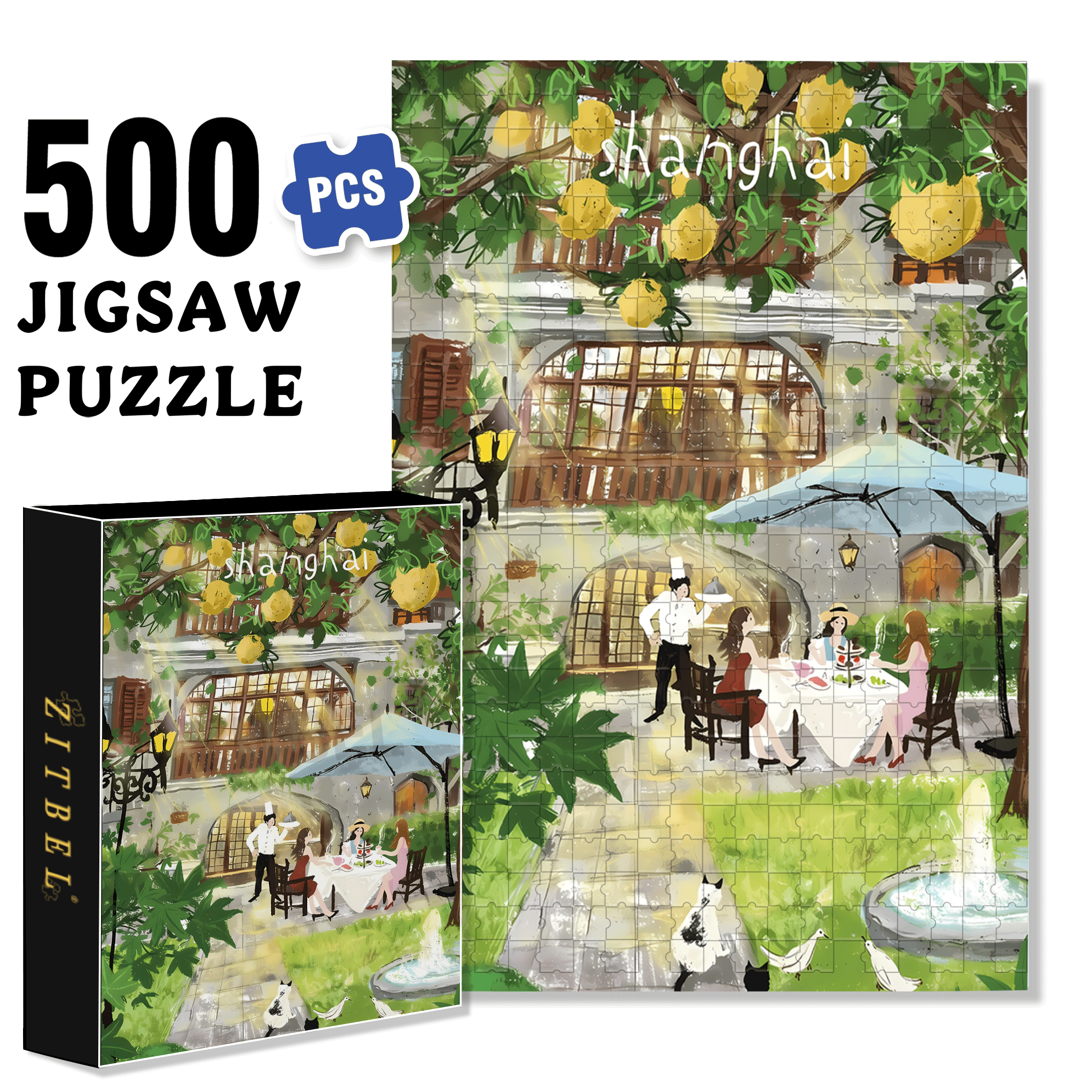 Under The Grapefruit Tree 500pcs/1000pcs Jigsaw Puzzle, Scratch-Resistant, Interactive Family Game & Brain-Boosting DIY Decor, Perfect for Halloween, Christmas & New Year Gifts, Family Puzzle Game