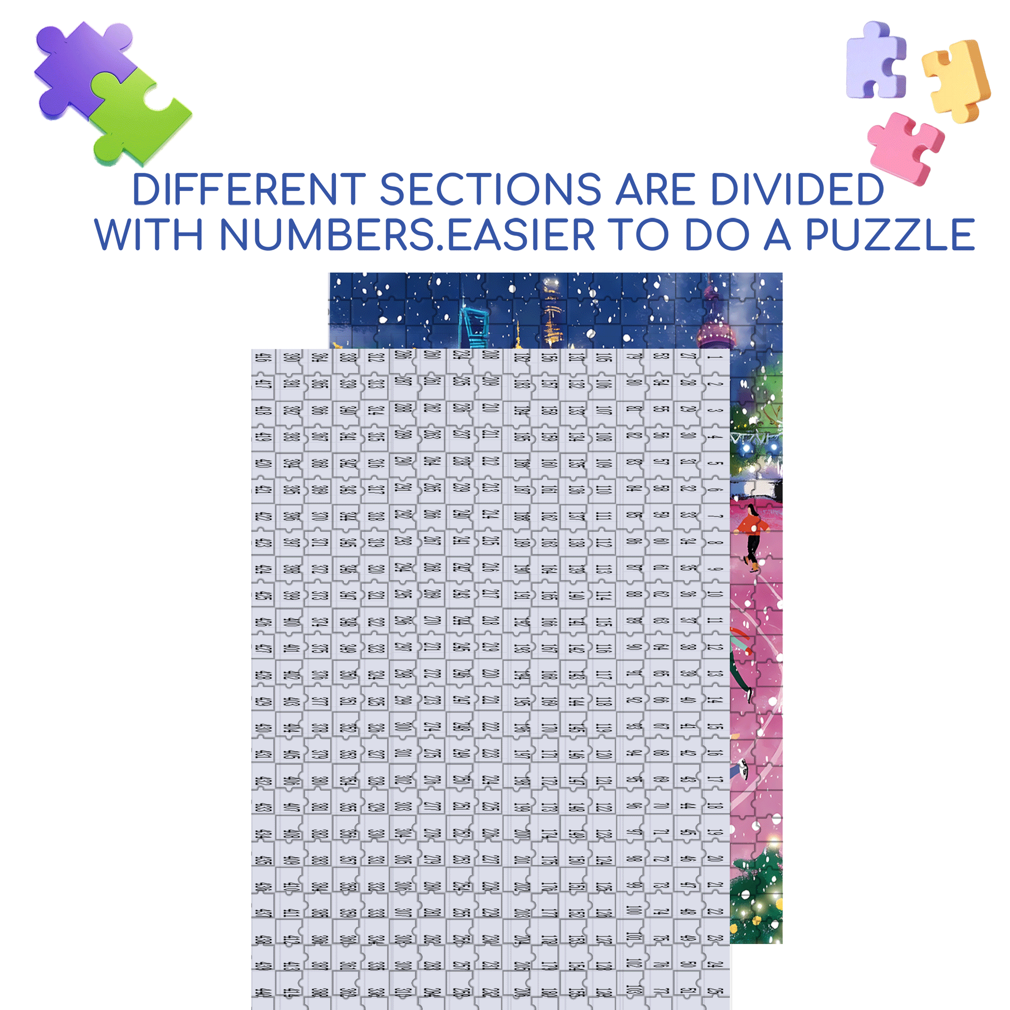 Waltz on Ice 500pcs/1000pcs Jigsaw Puzzle, Scratch-Resistant, Interactive Family Game & Brain-Boosting DIY Decor, Perfect for Halloween, Christmas & New Year Gifts, Family Puzzle Game