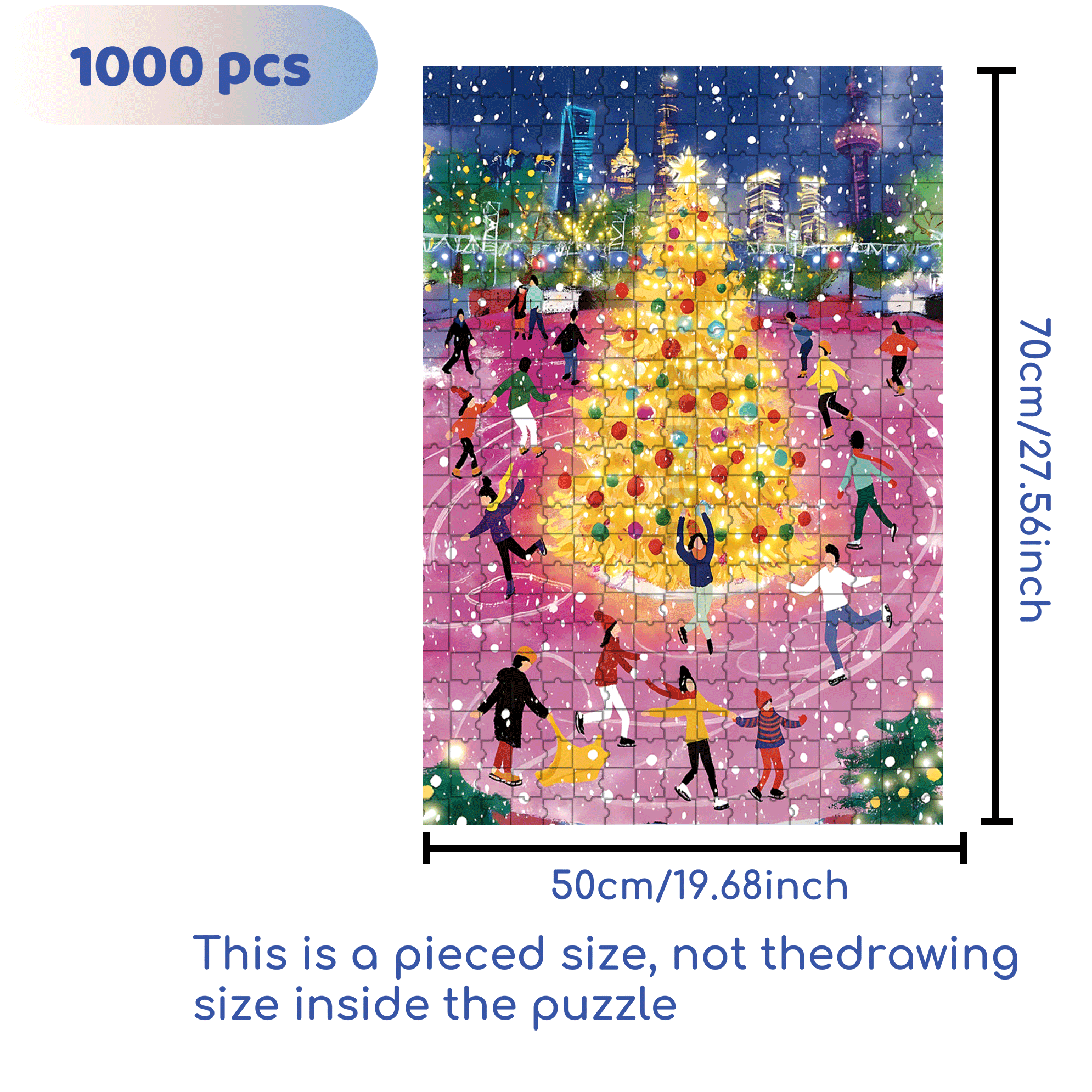 Waltz on Ice 500pcs/1000pcs Jigsaw Puzzle, Scratch-Resistant, Interactive Family Game & Brain-Boosting DIY Decor, Perfect for Halloween, Christmas & New Year Gifts, Family Puzzle Game