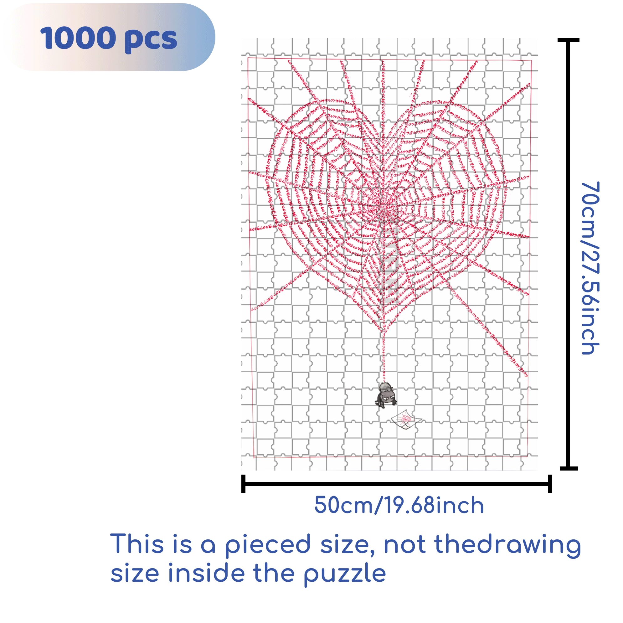 Weaving A Web For Love 500pcs/1000pcs Jigsaw Puzzle, Scratch-Resistant, Interactive Family Game & Brain-Boosting DIY Decor, Perfect for Halloween, Christmas & New Year Gifts, Family Puzzle Game