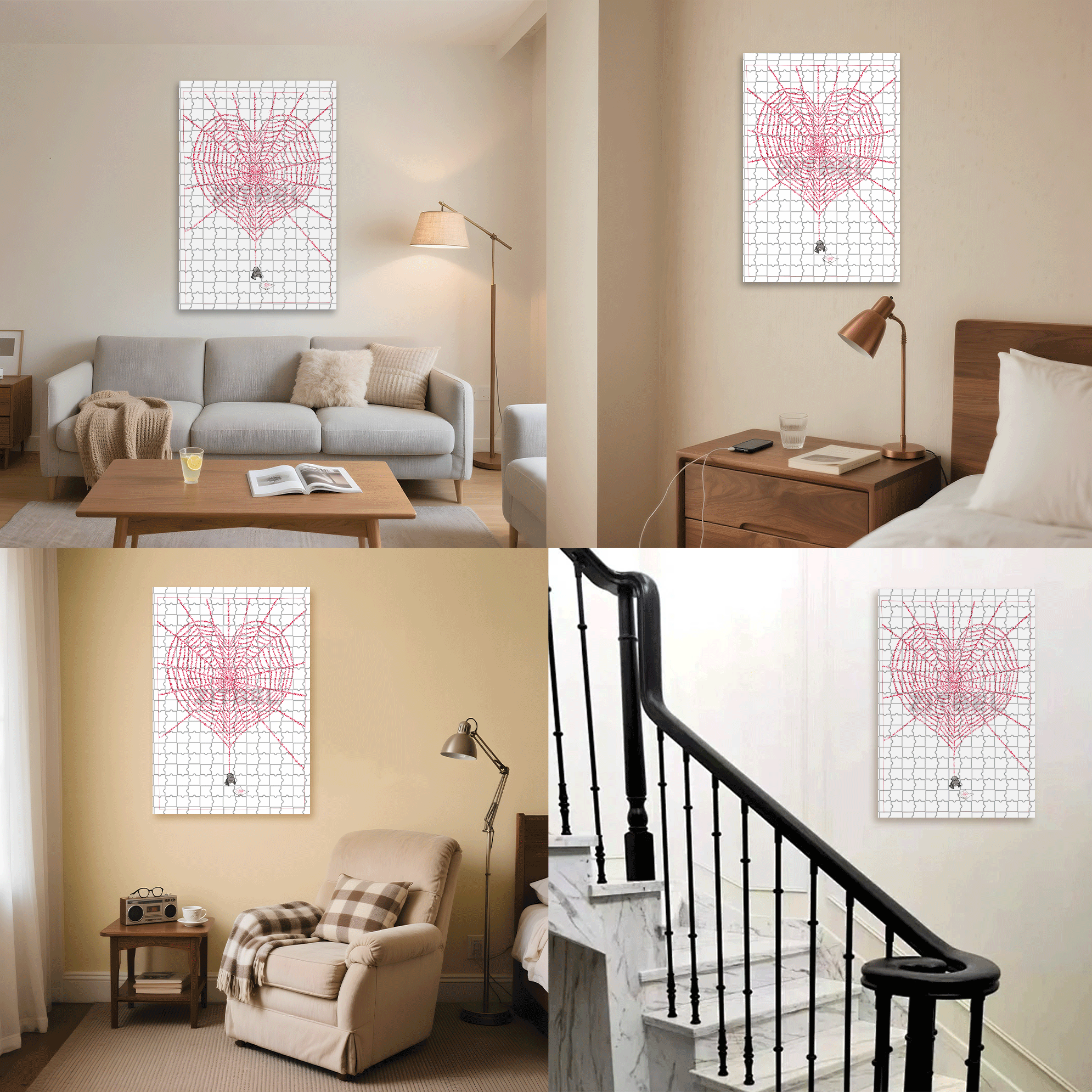 Weaving A Web For Love 500pcs/1000pcs Jigsaw Puzzle, Scratch-Resistant, Interactive Family Game & Brain-Boosting DIY Decor, Perfect for Halloween, Christmas & New Year Gifts, Family Puzzle Game