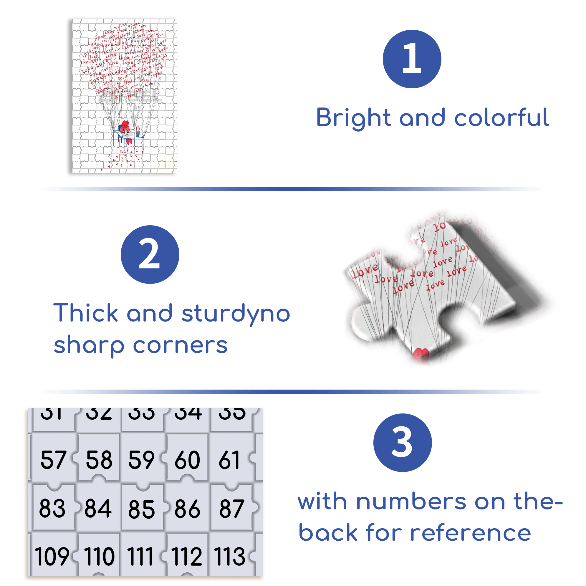 Writing About Love 500pcs/1000pcs Jigsaw Puzzle, Scratch-Resistant, Interactive Family Game & Brain-Boosting DIY Decor, Perfect for Halloween, Christmas & New Year Gifts, Family Puzzle Game