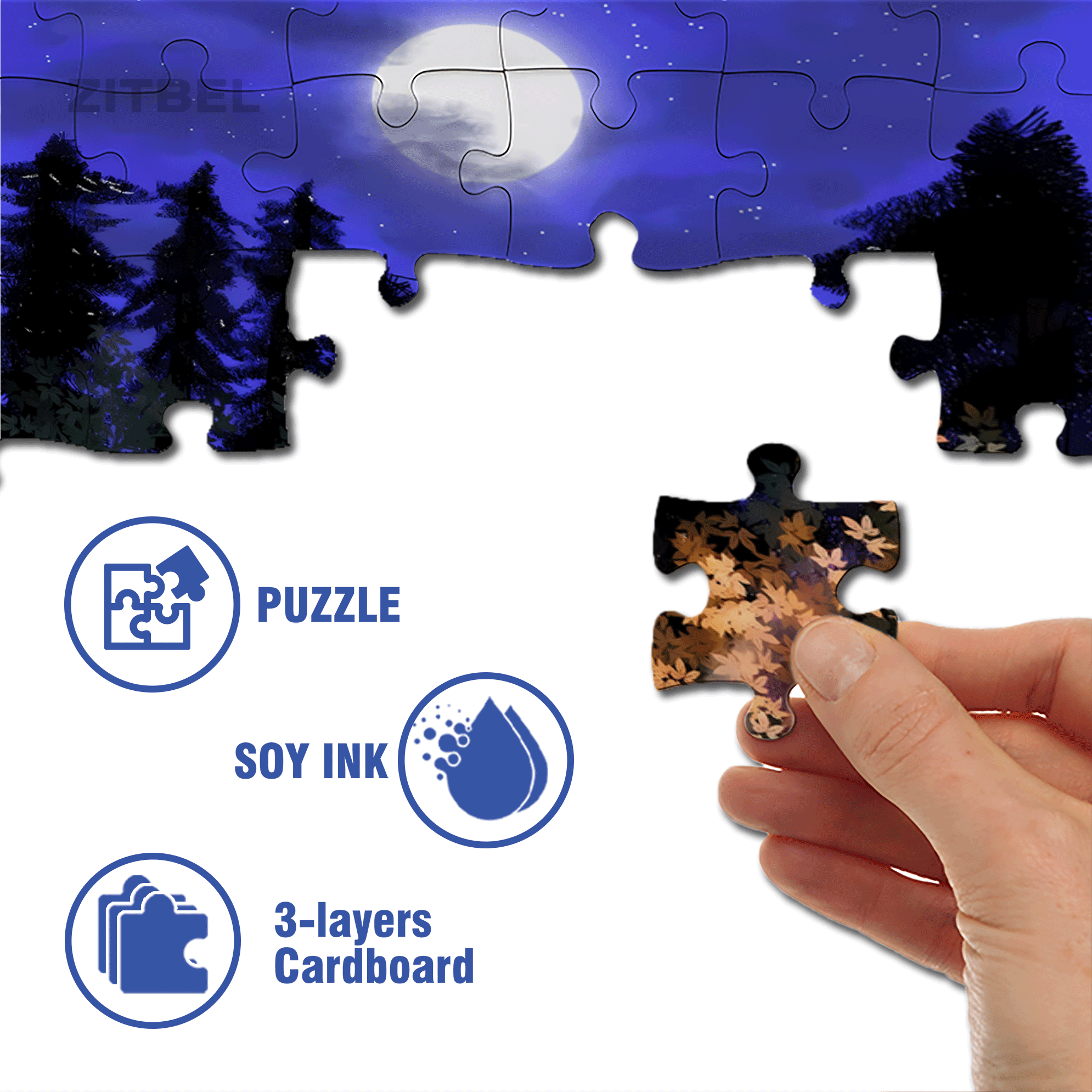 A Burning Bonfire 500pcs/1000pcs Jigsaw Puzzle, Scratch-Resistant, Interactive Family Game & Brain-Boosting DIY Decor, Perfect for Halloween, Christmas & New Year Gifts, Family Puzzle Game