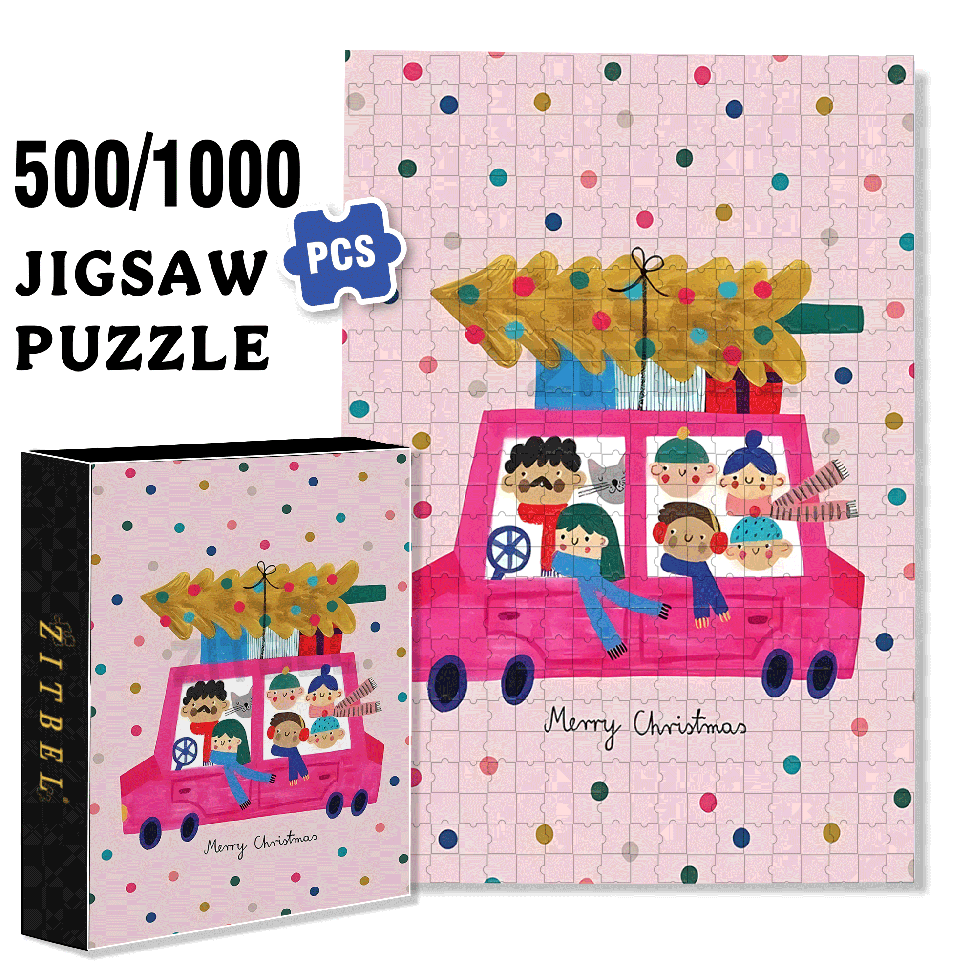 A Family Reunion 500pcs/1000pcs Jigsaw Puzzle, Scratch-Resistant, Interactive Family Game & Brain-Boosting DIY Decor, Perfect for Halloween, Christmas & New Year Gifts, Family Puzzle Game