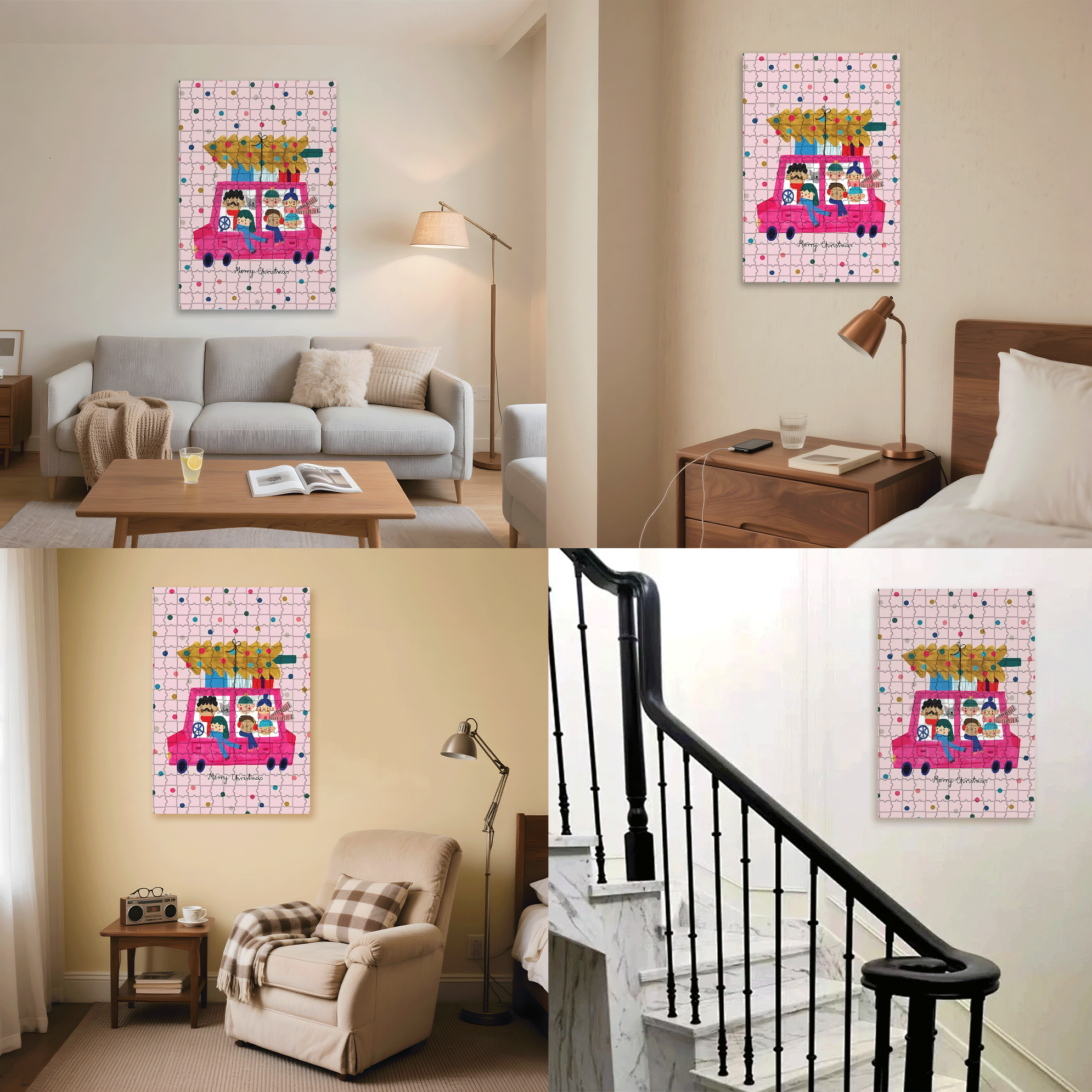 A Family Reunion 500pcs/1000pcs Jigsaw Puzzle, Scratch-Resistant, Interactive Family Game & Brain-Boosting DIY Decor, Perfect for Halloween, Christmas & New Year Gifts, Family Puzzle Game