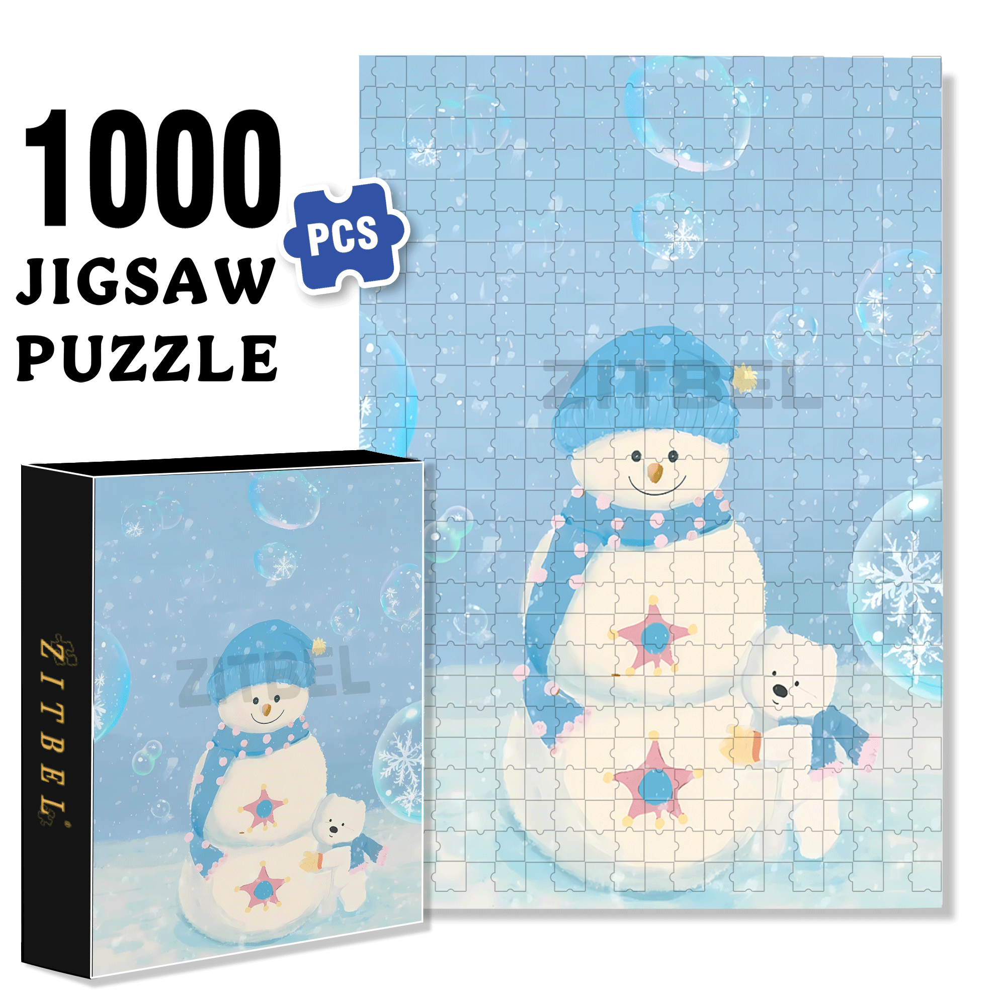 A Good Friend In The Snow 500pcs/1000pcs Jigsaw Puzzle, Scratch-Resistant, Interactive Family Game & Brain-Boosting DIY Decor, Perfect for Halloween, Christmas & New Year Gifts, Family Puzzle Game