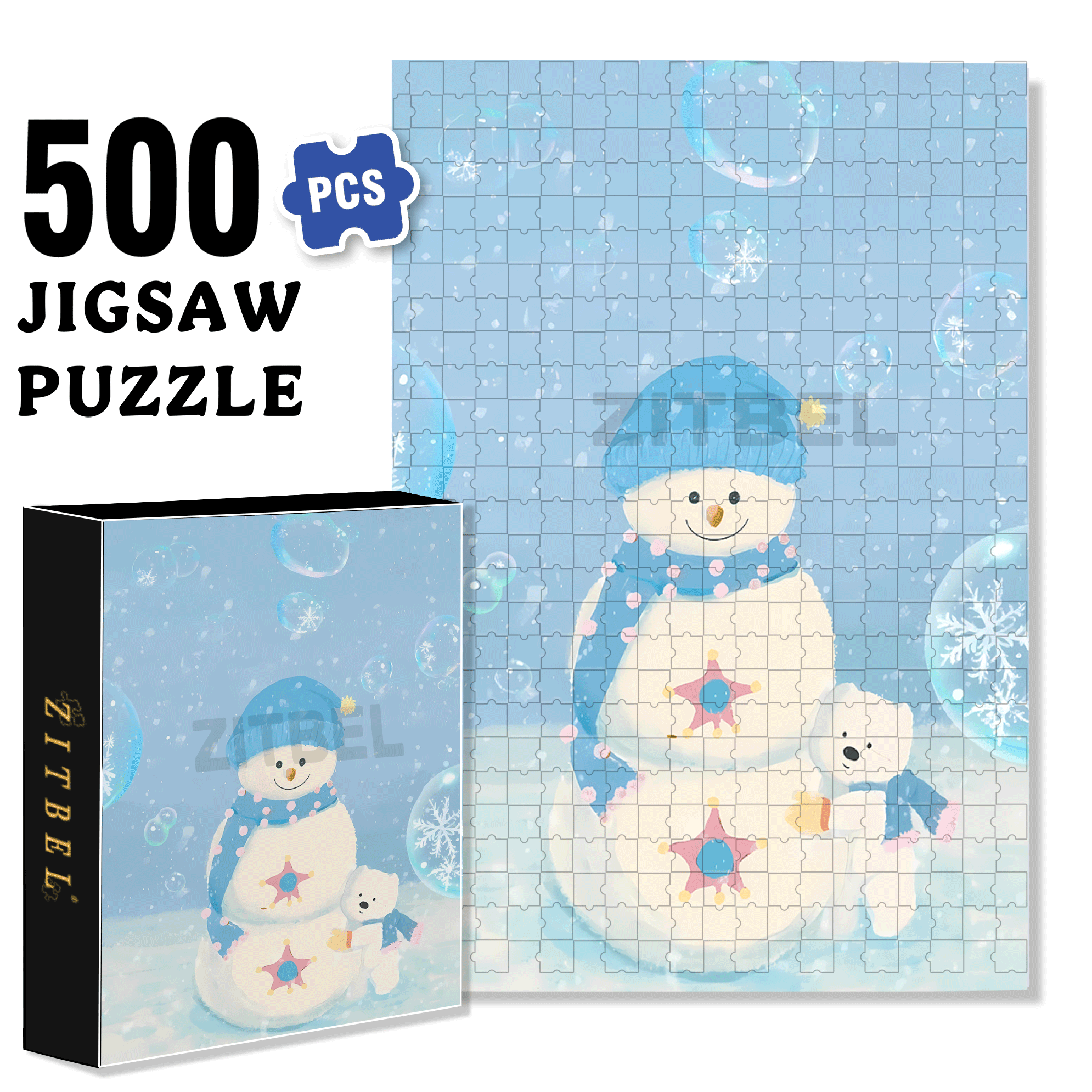 A Good Friend In The Snow 500pcs/1000pcs Jigsaw Puzzle, Scratch-Resistant, Interactive Family Game & Brain-Boosting DIY Decor, Perfect for Halloween, Christmas & New Year Gifts, Family Puzzle Game