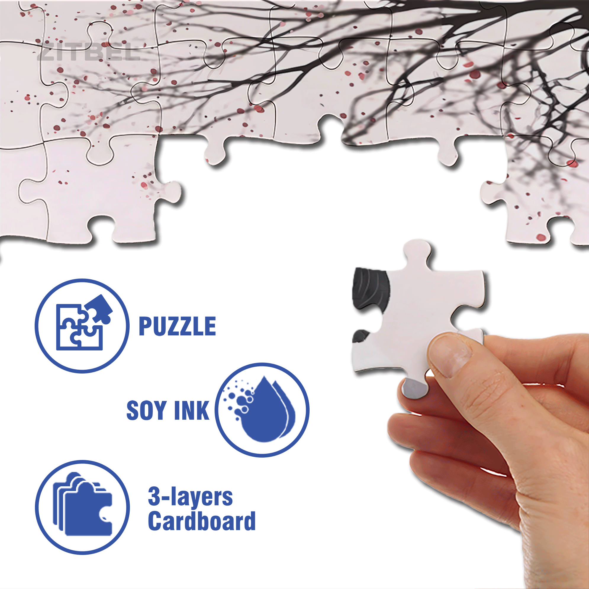 Appreciating Plum Afternoon Tea 500pcs/1000pcs Jigsaw Puzzle, Scratch-Resistant, Interactive Family Game & Brain-Boosting DIY Decor, Perfect for Halloween, Christmas & New Year Gifts, Family Puzzle Game