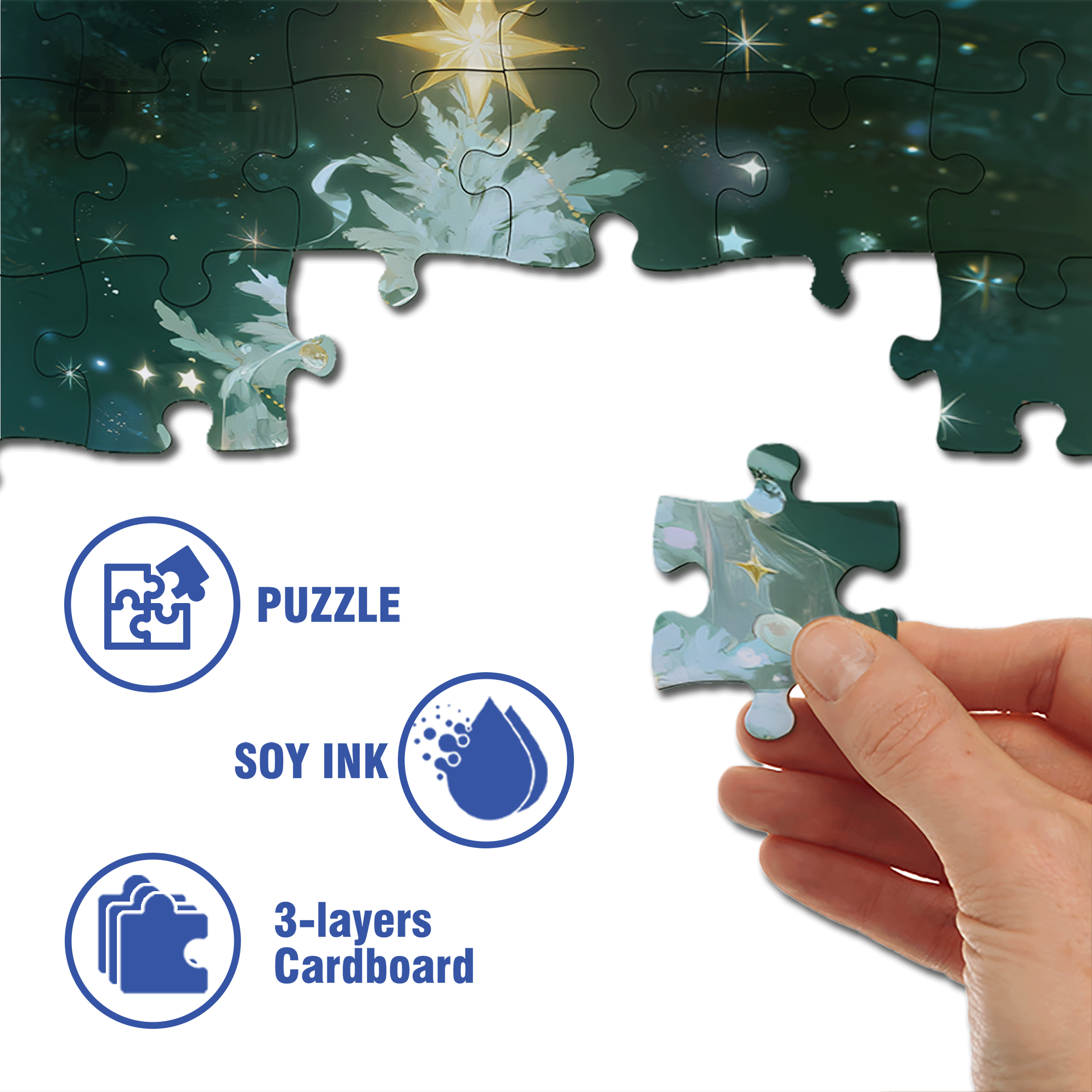 Beautiful Christmas Tree 500pcs/1000pcs Jigsaw Puzzle, Scratch-Resistant, Interactive Family Game & Brain-Boosting DIY Decor, Perfect for Halloween, Christmas & New Year Gifts, Family Puzzle Game