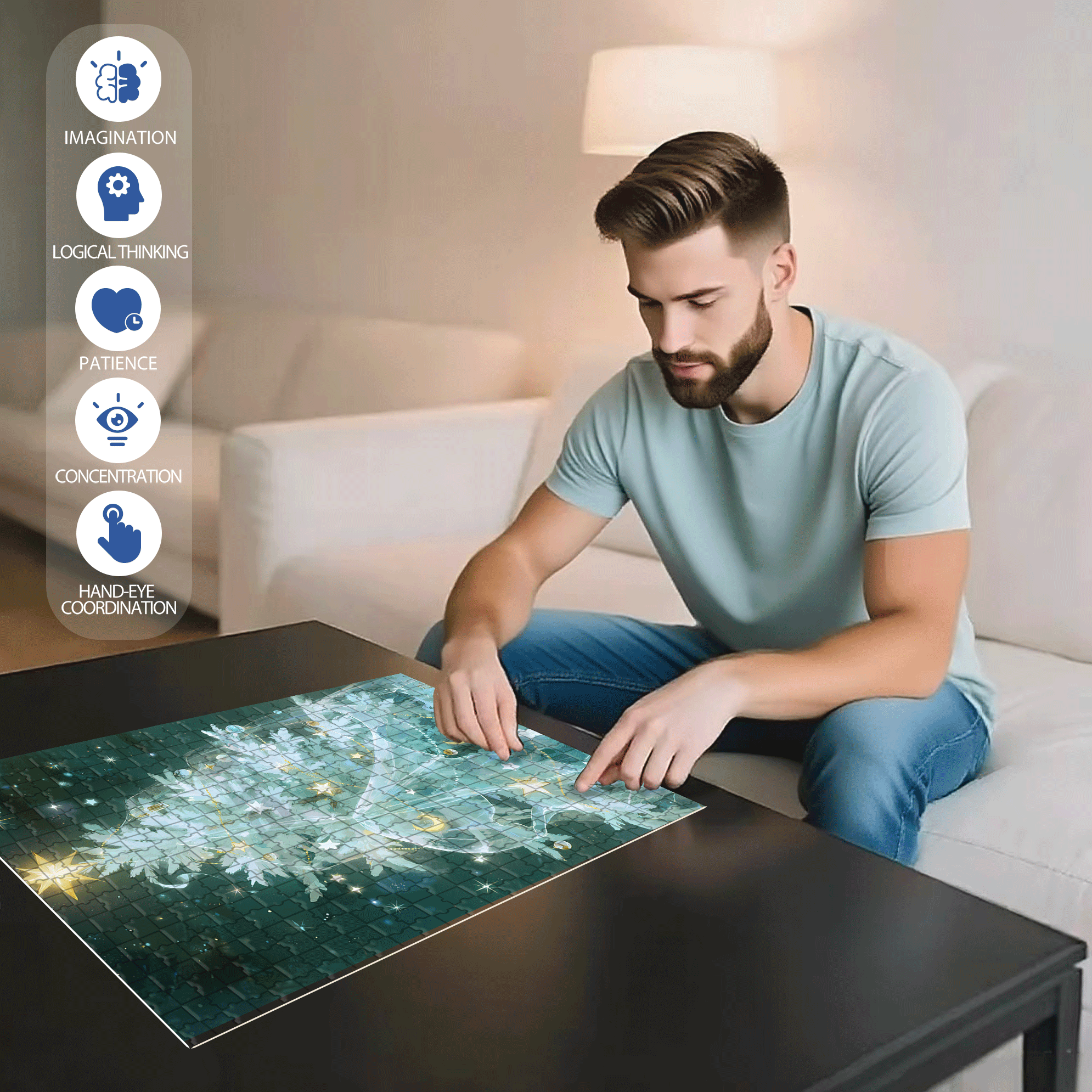 Beautiful Christmas Tree 500pcs/1000pcs Jigsaw Puzzle, Scratch-Resistant, Interactive Family Game & Brain-Boosting DIY Decor, Perfect for Halloween, Christmas & New Year Gifts, Family Puzzle Game