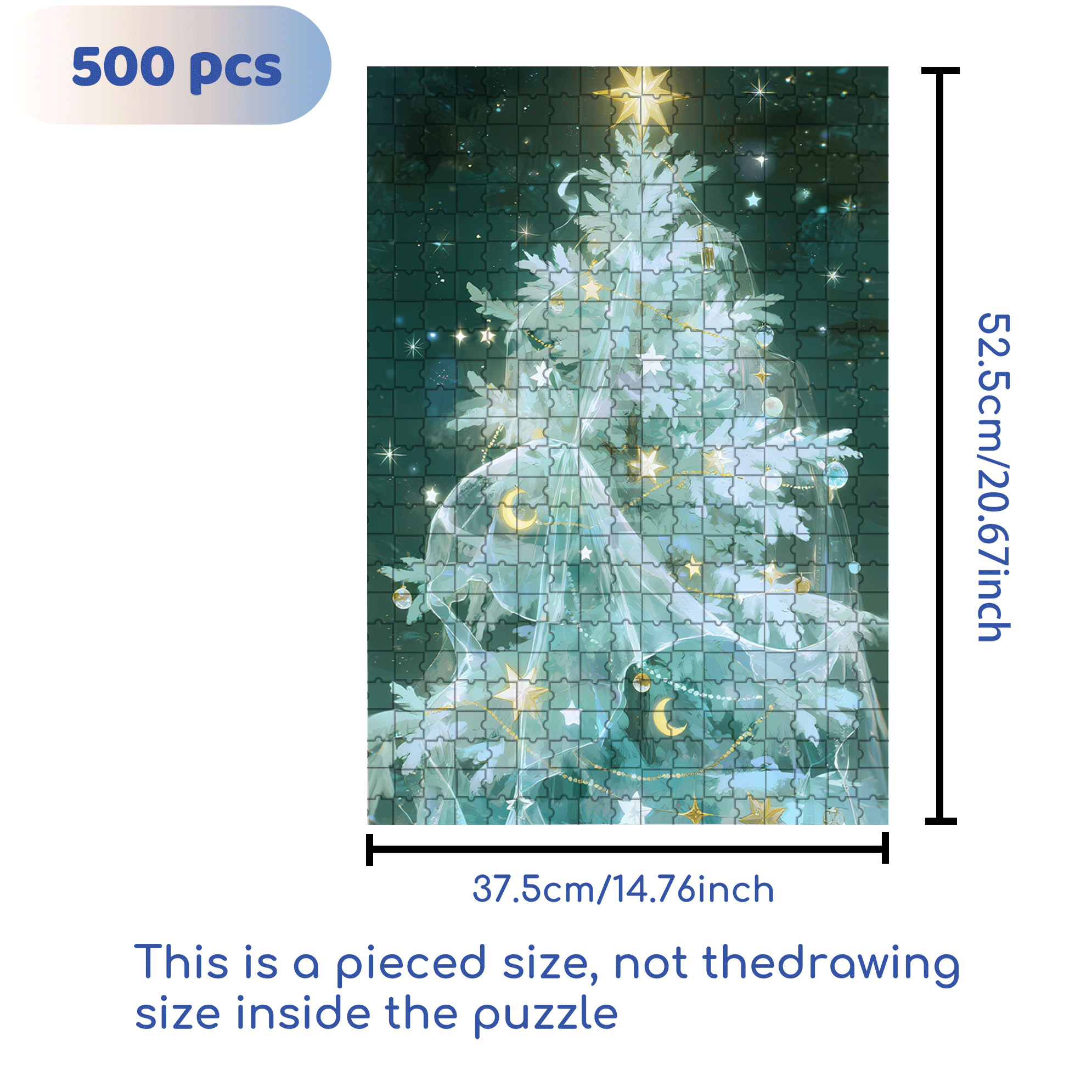 Beautiful Christmas Tree 500pcs/1000pcs Jigsaw Puzzle, Scratch-Resistant, Interactive Family Game & Brain-Boosting DIY Decor, Perfect for Halloween, Christmas & New Year Gifts, Family Puzzle Game