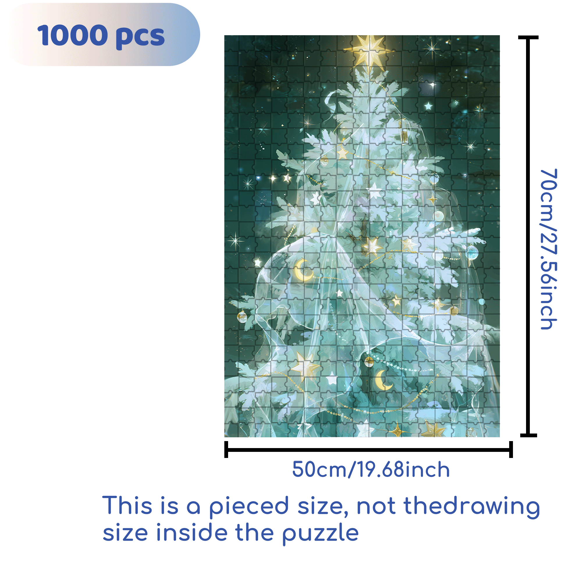 Beautiful Christmas Tree 500pcs/1000pcs Jigsaw Puzzle, Scratch-Resistant, Interactive Family Game & Brain-Boosting DIY Decor, Perfect for Halloween, Christmas & New Year Gifts, Family Puzzle Game