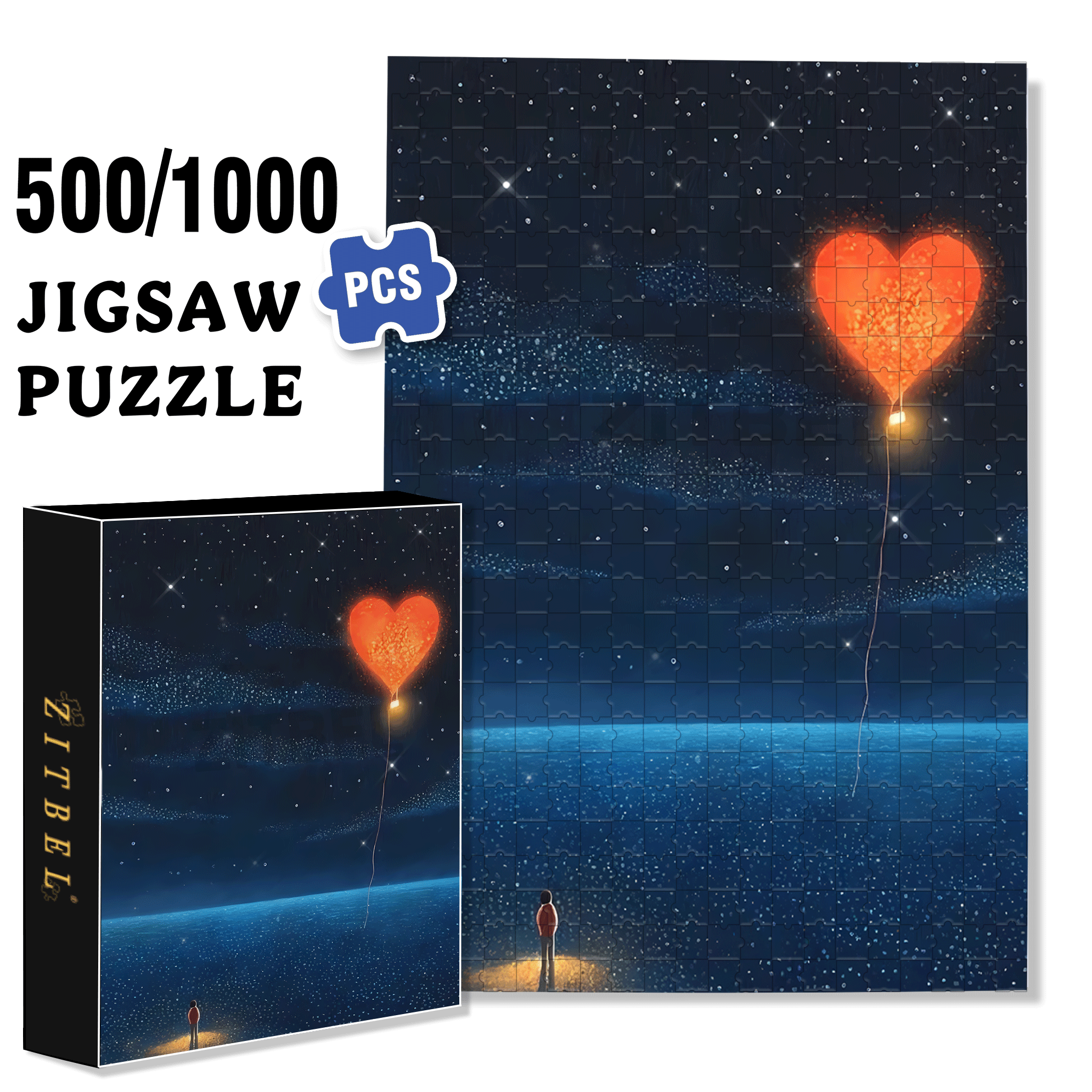 Give You My Love 500pcs/1000pcs Jigsaw Puzzle, Scratch-Resistant, Interactive Family Game & Brain-Boosting DIY Decor, Perfect for Halloween, Christmas & New Year Gifts, Family Puzzle Game