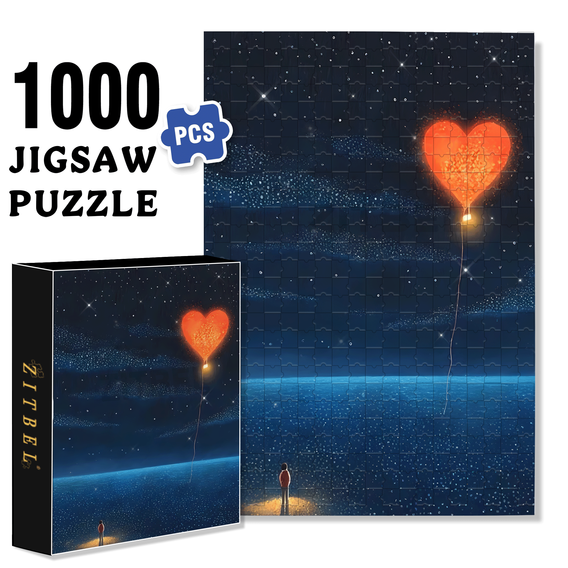 Give You My Love 500pcs/1000pcs Jigsaw Puzzle, Scratch-Resistant, Interactive Family Game & Brain-Boosting DIY Decor, Perfect for Halloween, Christmas & New Year Gifts, Family Puzzle Game