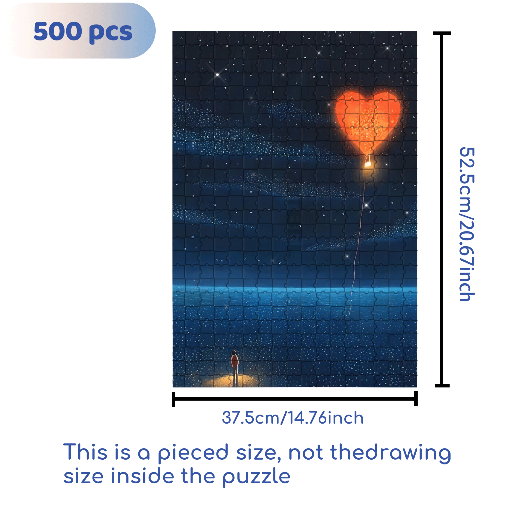 Give You My Love 500pcs/1000pcs Jigsaw Puzzle, Scratch-Resistant, Interactive Family Game & Brain-Boosting DIY Decor, Perfect for Halloween, Christmas & New Year Gifts, Family Puzzle Game