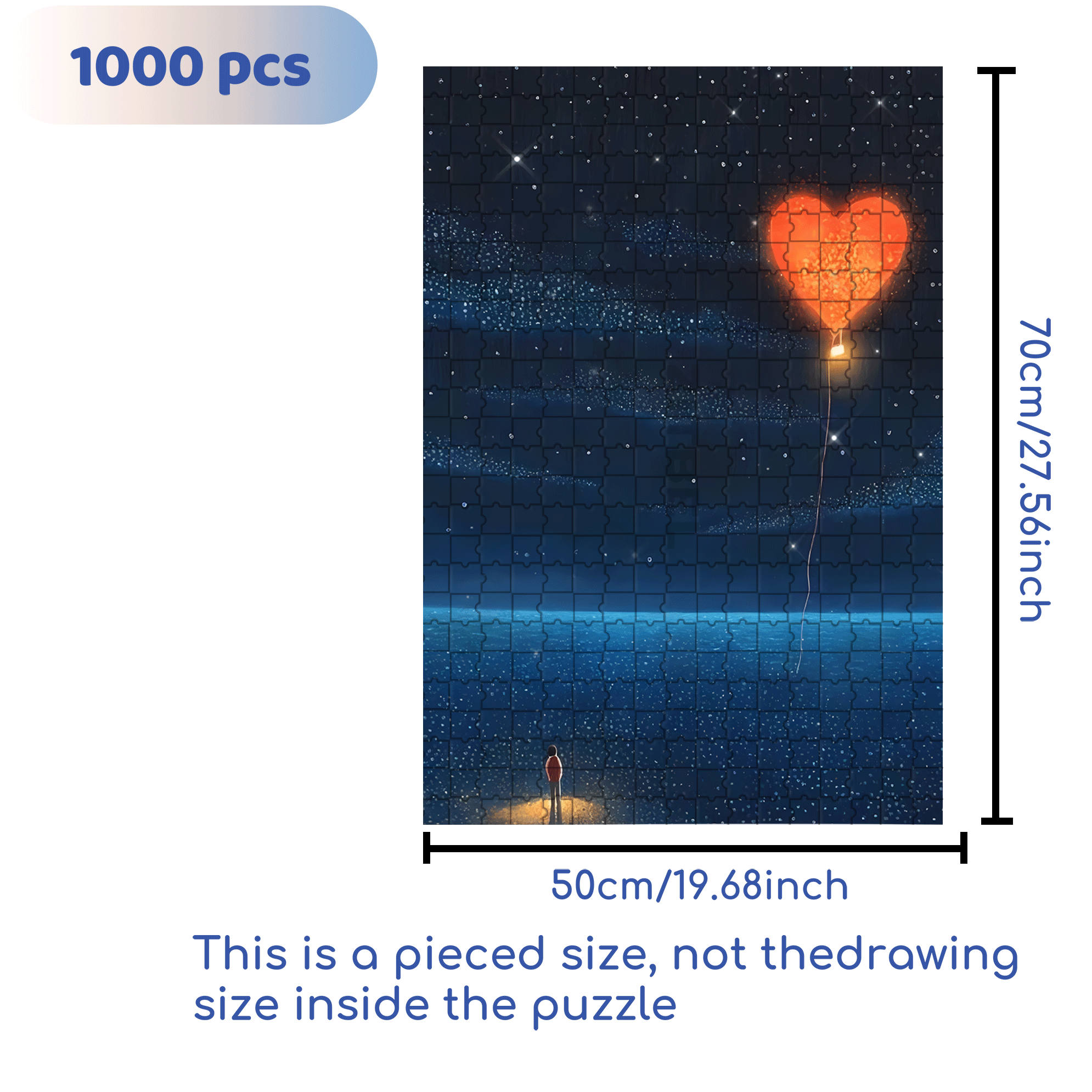 Give You My Love 500pcs/1000pcs Jigsaw Puzzle, Scratch-Resistant, Interactive Family Game & Brain-Boosting DIY Decor, Perfect for Halloween, Christmas & New Year Gifts, Family Puzzle Game