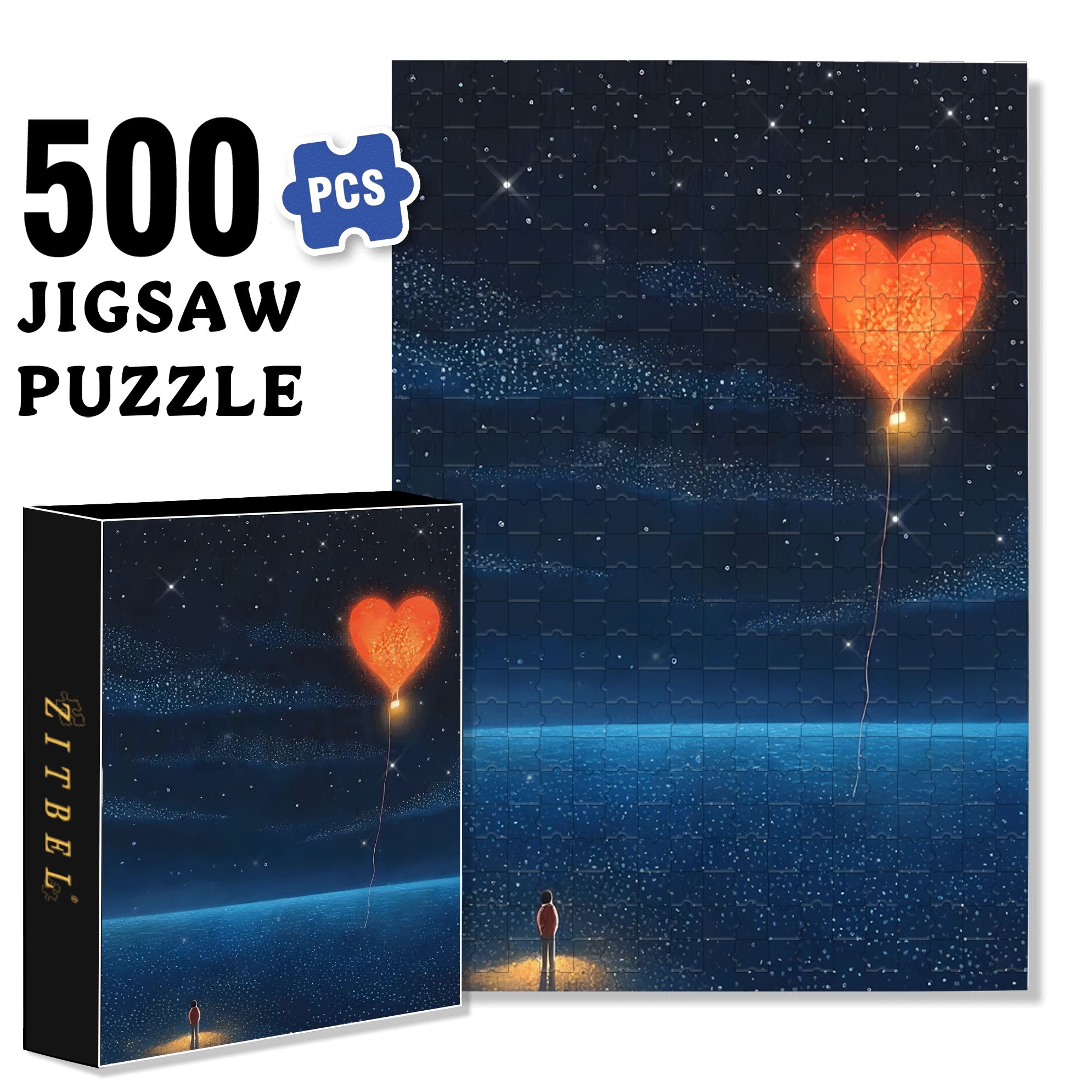 Give You My Love 500pcs/1000pcs Jigsaw Puzzle, Scratch-Resistant, Interactive Family Game & Brain-Boosting DIY Decor, Perfect for Halloween, Christmas & New Year Gifts, Family Puzzle Game