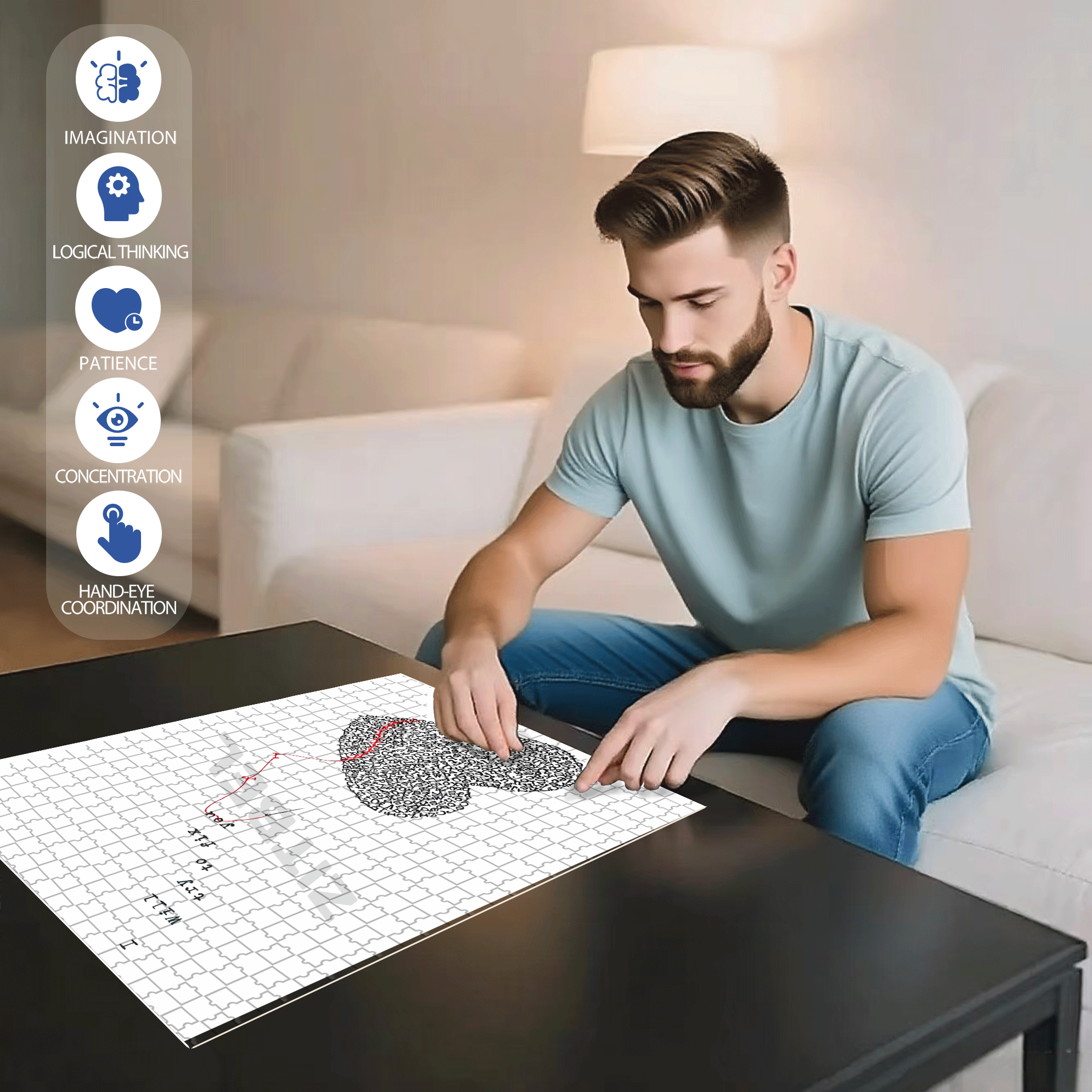 I Will Try To Fix You 500pcs/1000pcs Jigsaw Puzzle, Scratch-Resistant, Interactive Family Game & Brain-Boosting DIY Decor, Perfect for Halloween, Christmas & New Year Gifts, Family Puzzle Game