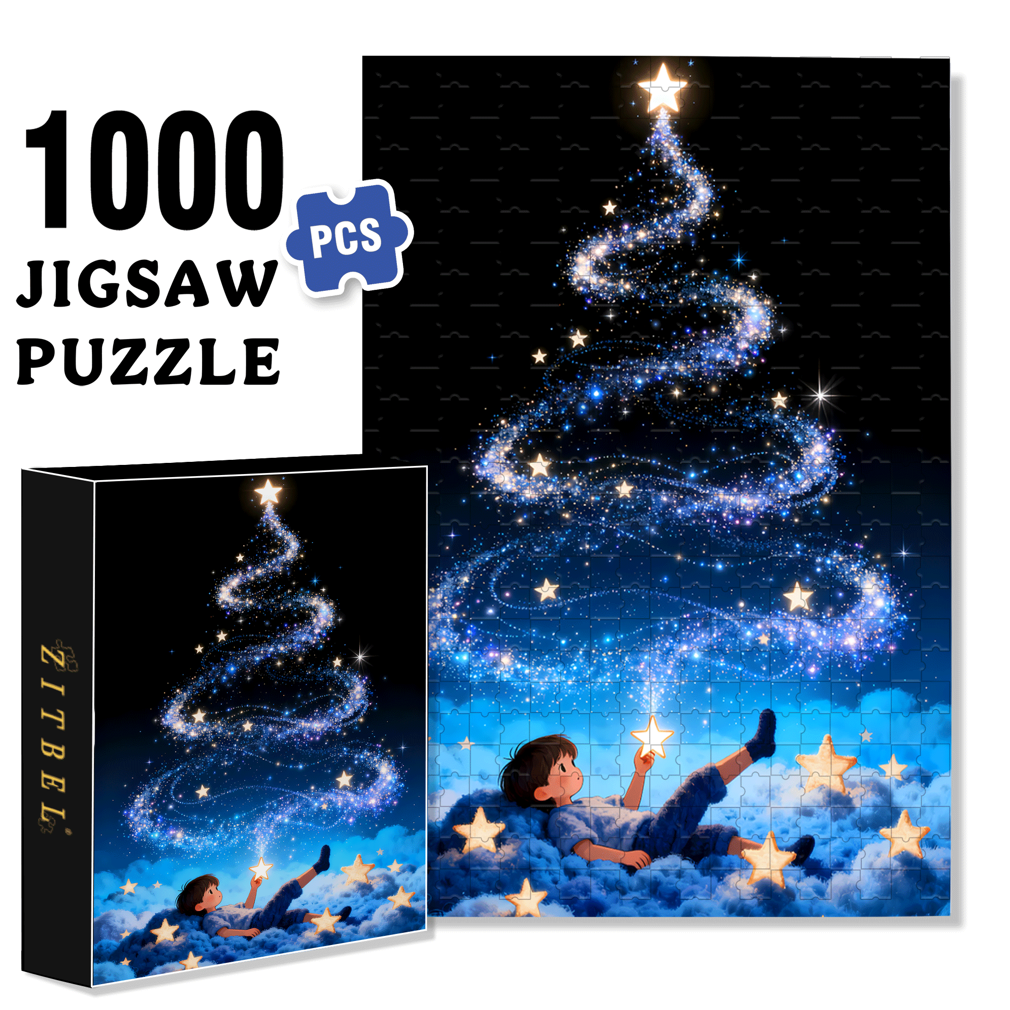 I'll Give You A Little Star 500pcs/1000pcs Jigsaw Puzzle, Scratch-Resistant, Interactive Family Game & Brain-Boosting DIY Decor, Perfect for Halloween, Christmas & New Year Gifts, Family Puzzle Game