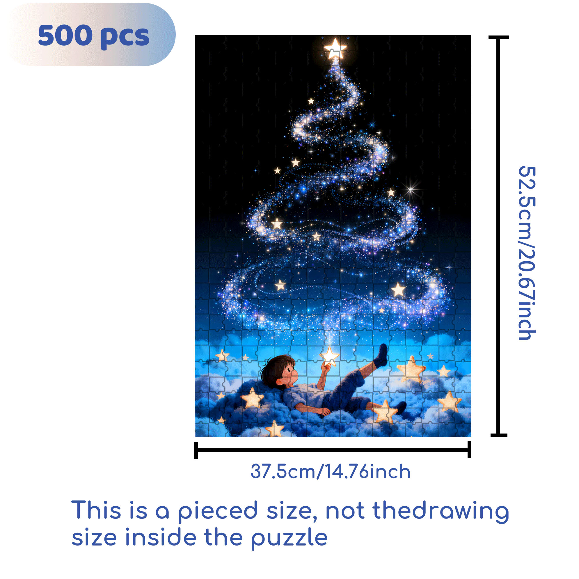 I'll Give You A Little Star 500pcs/1000pcs Jigsaw Puzzle, Scratch-Resistant, Interactive Family Game & Brain-Boosting DIY Decor, Perfect for Halloween, Christmas & New Year Gifts, Family Puzzle Game