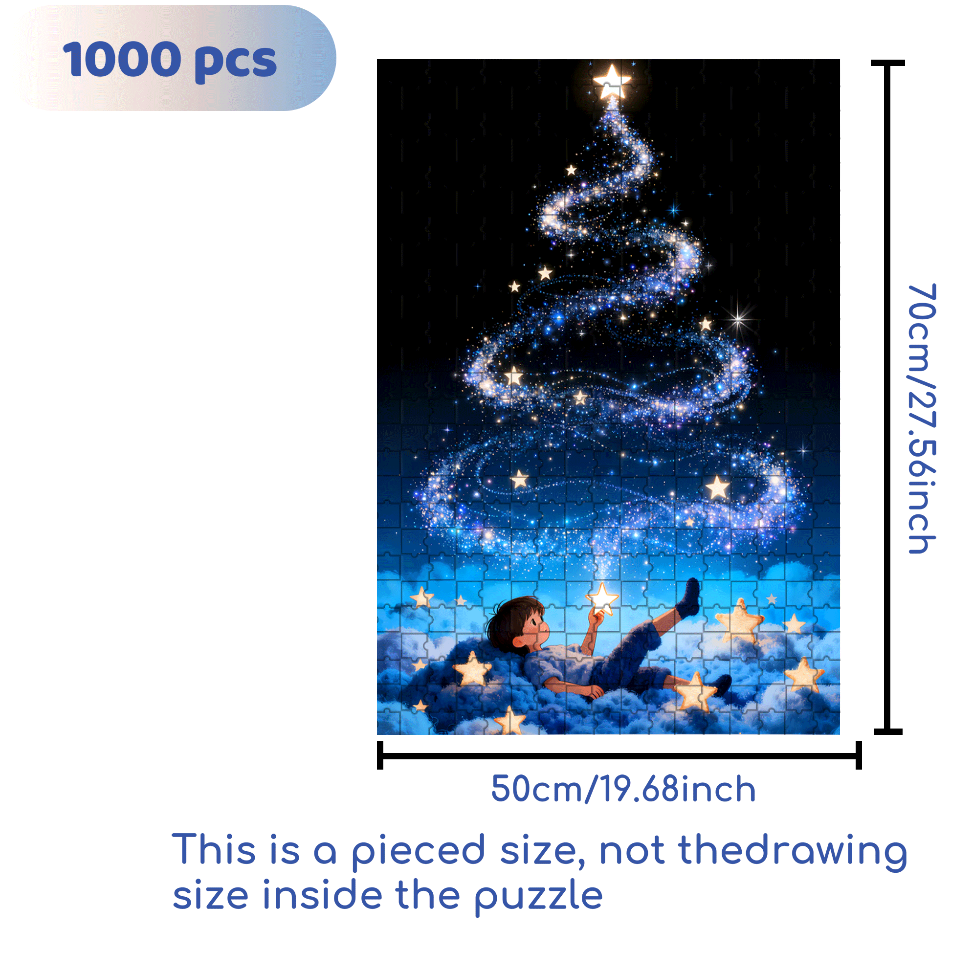 I'll Give You A Little Star 500pcs/1000pcs Jigsaw Puzzle, Scratch-Resistant, Interactive Family Game & Brain-Boosting DIY Decor, Perfect for Halloween, Christmas & New Year Gifts, Family Puzzle Game