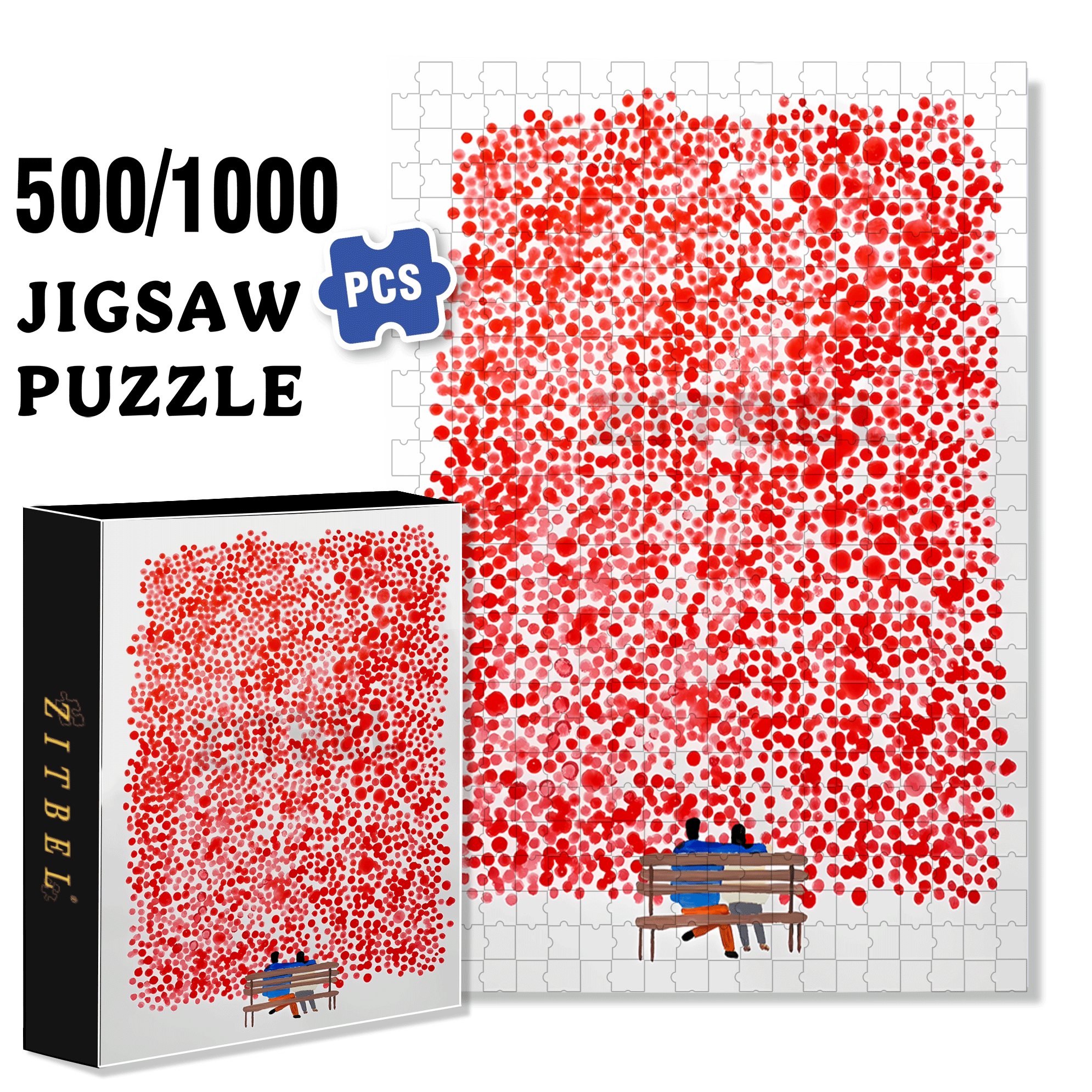 Let's Enjoy The Flowers Together 500pcs/1000pcs Jigsaw Puzzle, Scratch-Resistant, Interactive Family Game & Brain-Boosting DIY Decor, Perfect for Halloween, Christmas & New Year Gifts, Family Puzzle Game