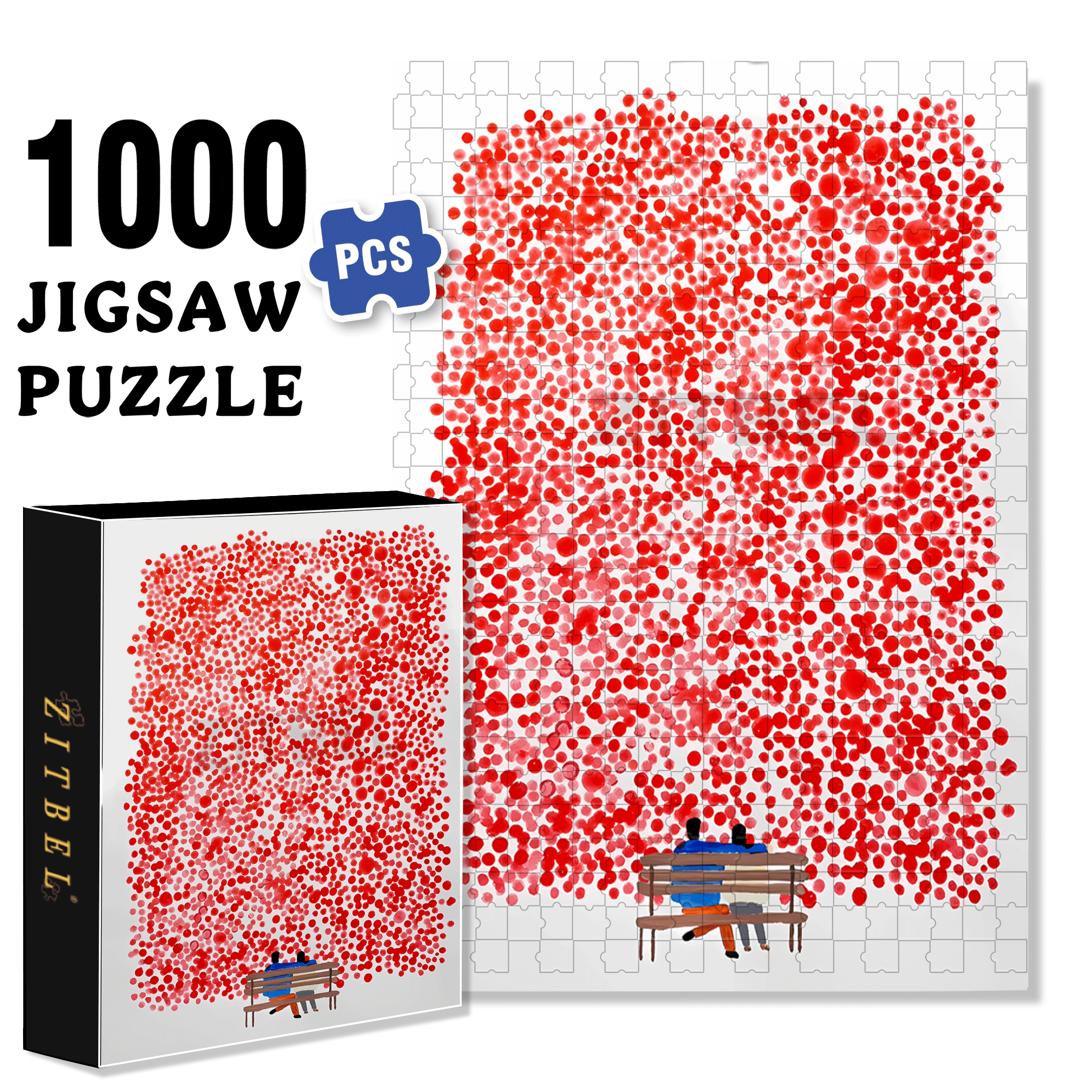 Let's Enjoy The Flowers Together 500pcs/1000pcs Jigsaw Puzzle, Scratch-Resistant, Interactive Family Game & Brain-Boosting DIY Decor, Perfect for Halloween, Christmas & New Year Gifts, Family Puzzle Game