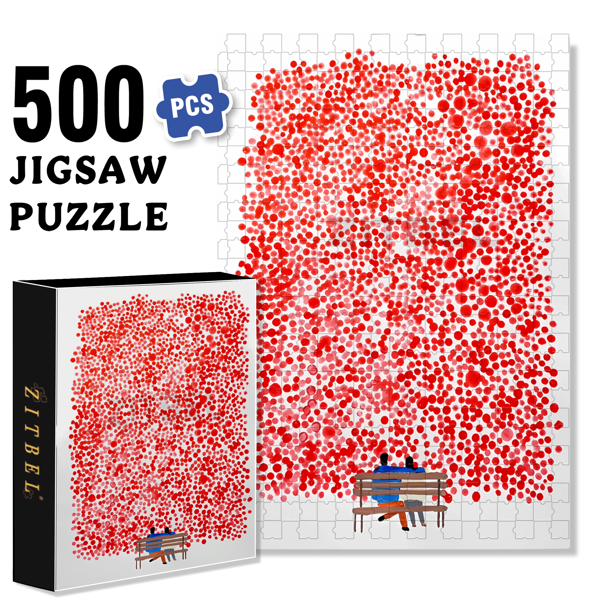 Let's Enjoy The Flowers Together 500pcs/1000pcs Jigsaw Puzzle, Scratch-Resistant, Interactive Family Game & Brain-Boosting DIY Decor, Perfect for Halloween, Christmas & New Year Gifts, Family Puzzle Game