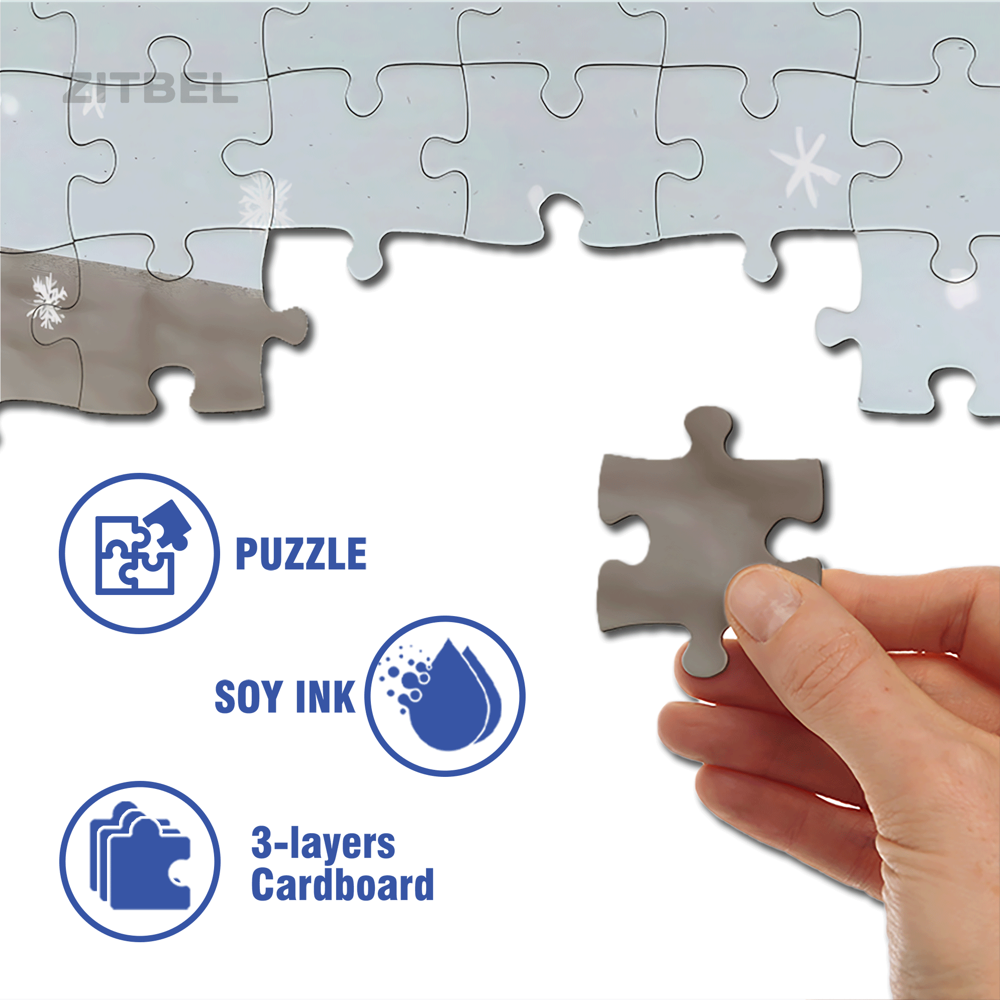 Little Bear Christmas 500pcs/1000pcs Jigsaw Puzzle, Scratch-Resistant, Interactive Family Game & Brain-Boosting DIY Decor, Perfect for Halloween, Christmas & New Year Gifts, Family Puzzle Game