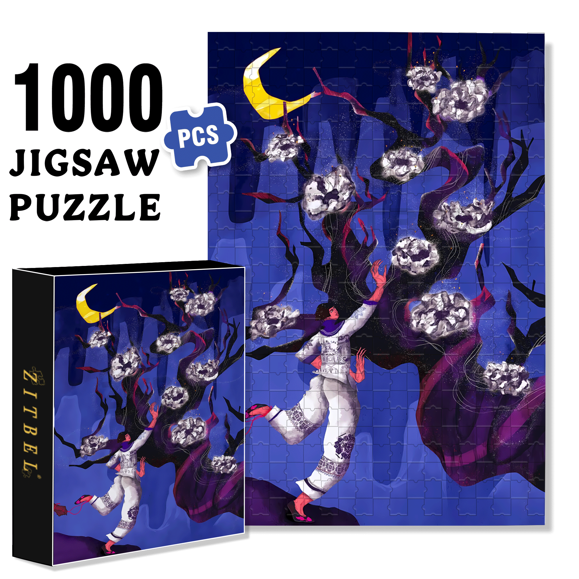 Madam White Fruit 500pcs/1000pcs Jigsaw Puzzle, Scratch-Resistant, Interactive Family Game & Brain-Boosting DIY Decor, Perfect for Halloween, Christmas & New Year Gifts, Family Puzzle Game