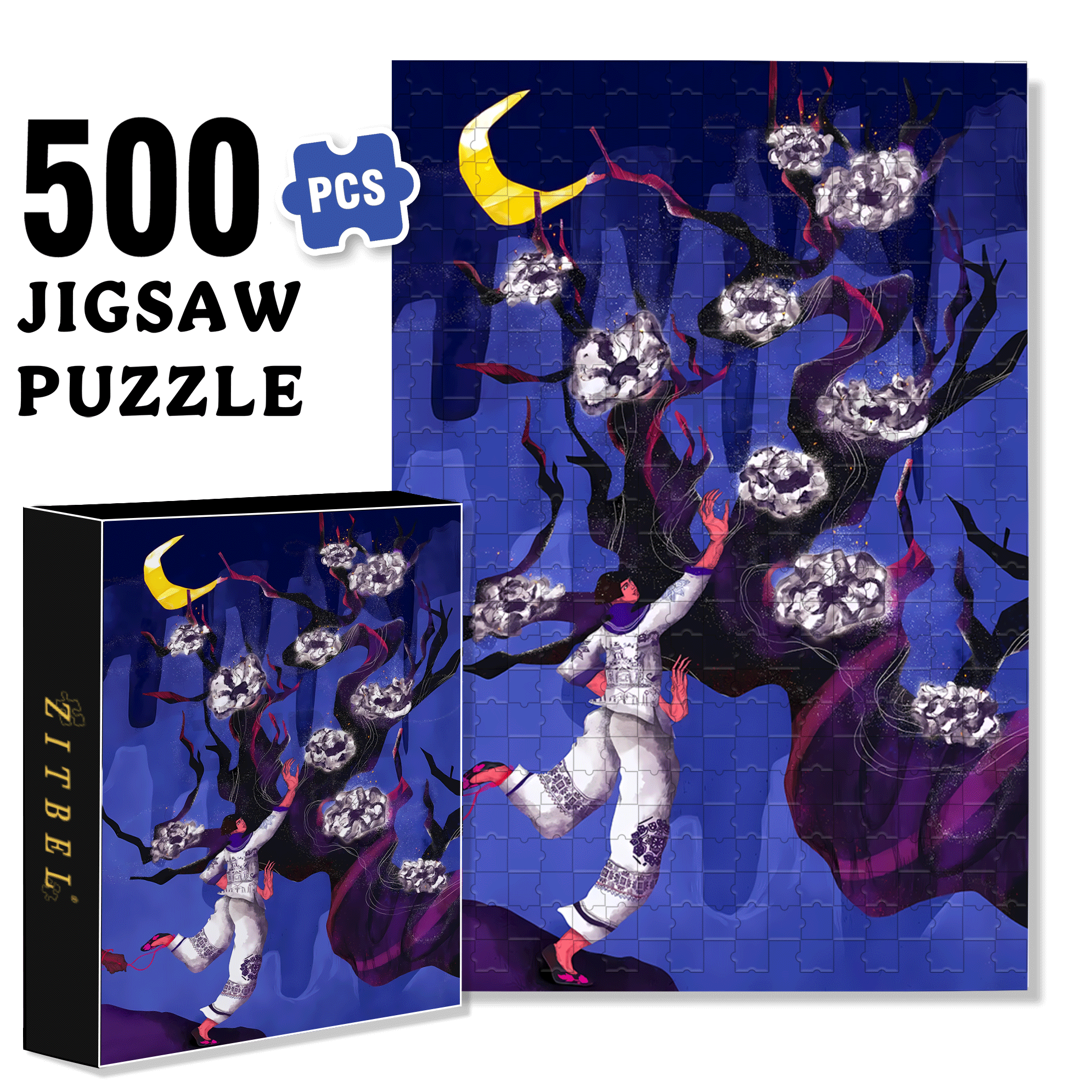 Madam White Fruit 500pcs/1000pcs Jigsaw Puzzle, Scratch-Resistant, Interactive Family Game & Brain-Boosting DIY Decor, Perfect for Halloween, Christmas & New Year Gifts, Family Puzzle Game
