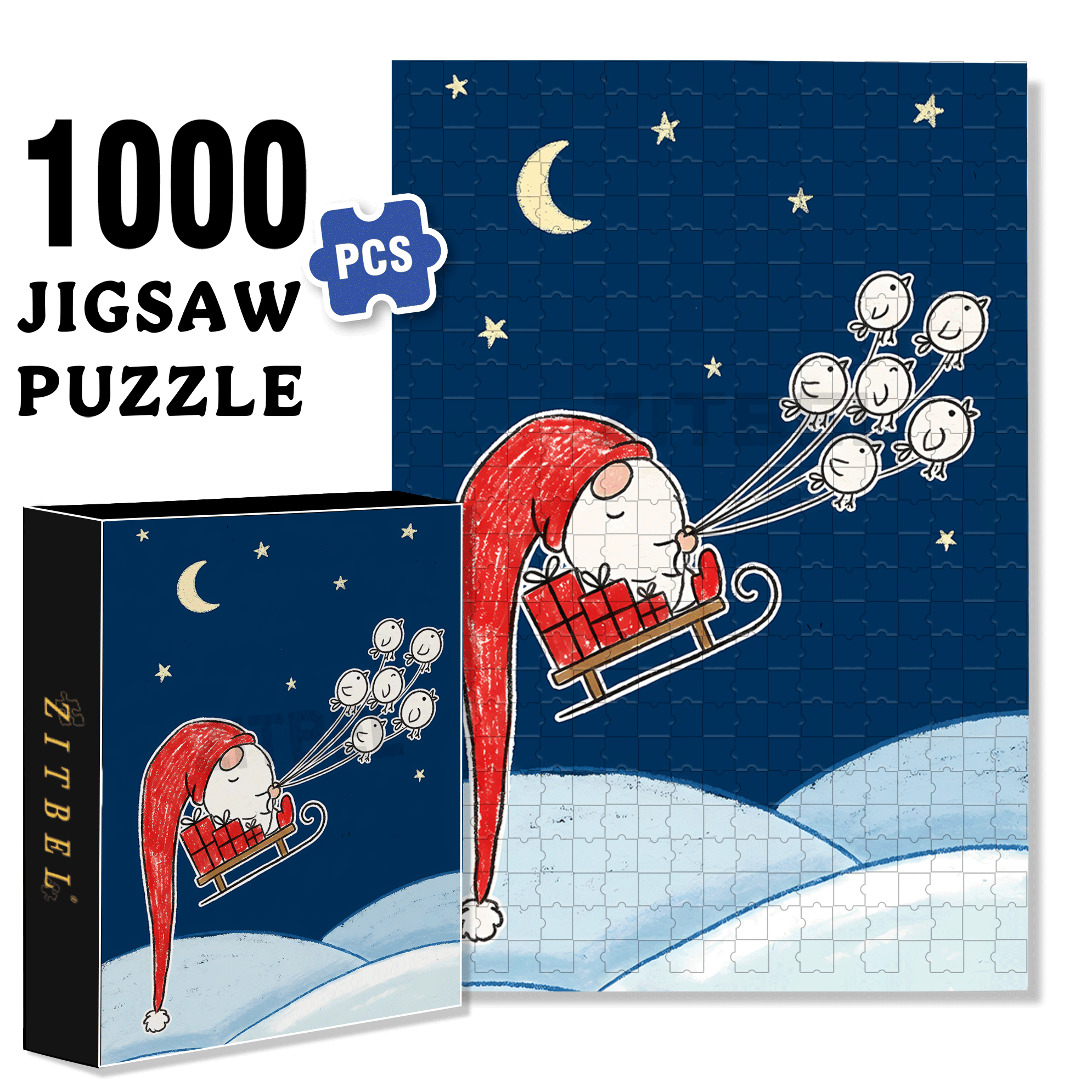 Night Of Dreams 500pcs/1000pcs Jigsaw Puzzle, Scratch-Resistant, Interactive Family Game & Brain-Boosting DIY Decor, Perfect for Halloween, Christmas & New Year Gifts, Family Puzzle Game