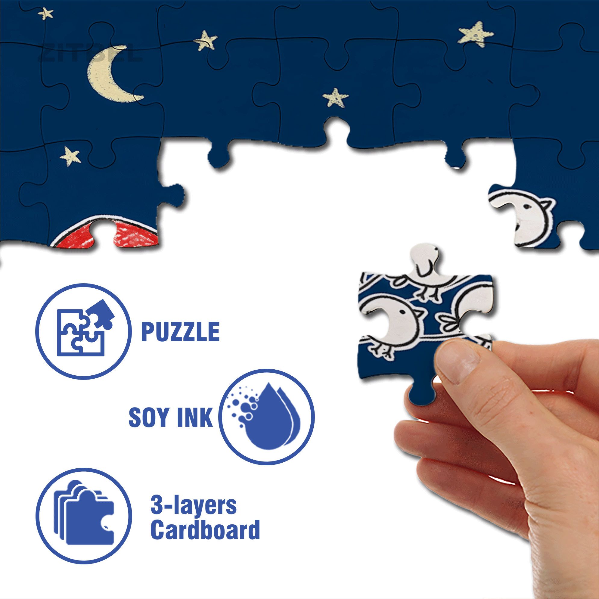 Night Of Dreams 500pcs/1000pcs Jigsaw Puzzle, Scratch-Resistant, Interactive Family Game & Brain-Boosting DIY Decor, Perfect for Halloween, Christmas & New Year Gifts, Family Puzzle Game
