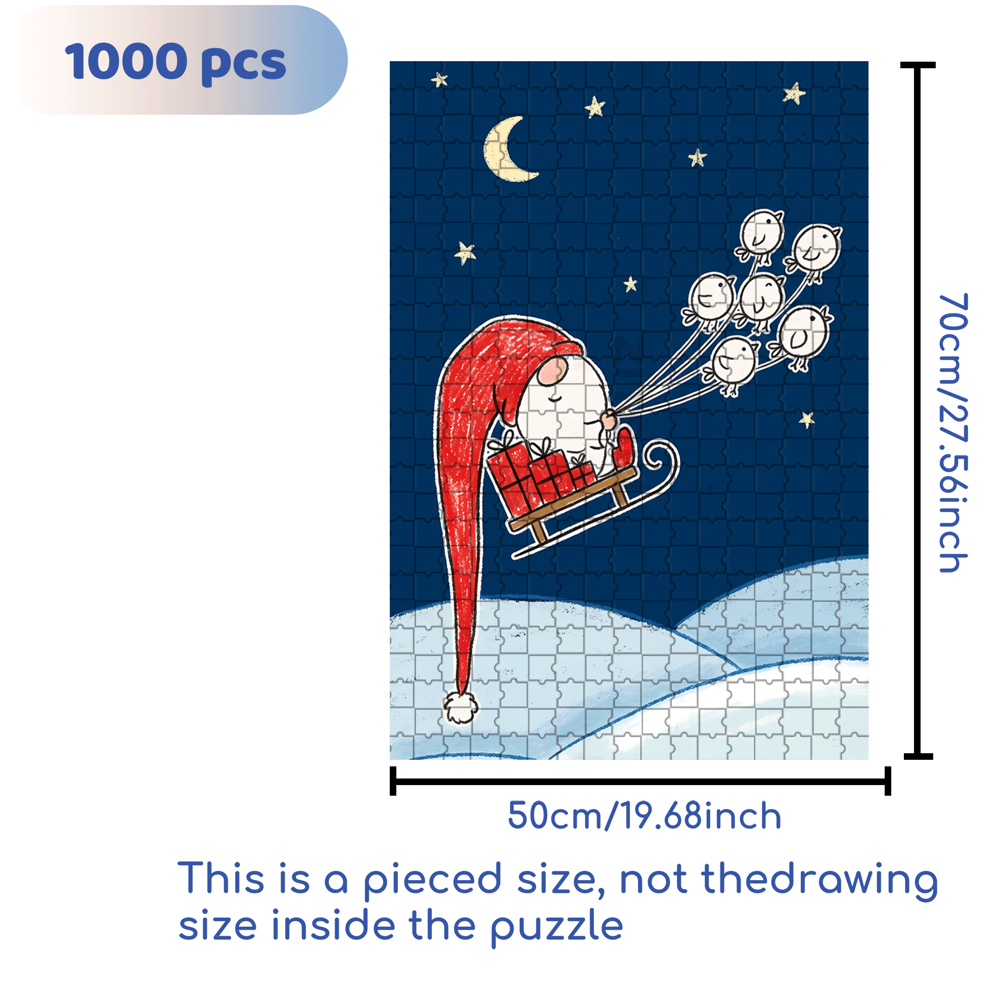 Night Of Dreams 500pcs/1000pcs Jigsaw Puzzle, Scratch-Resistant, Interactive Family Game & Brain-Boosting DIY Decor, Perfect for Halloween, Christmas & New Year Gifts, Family Puzzle Game