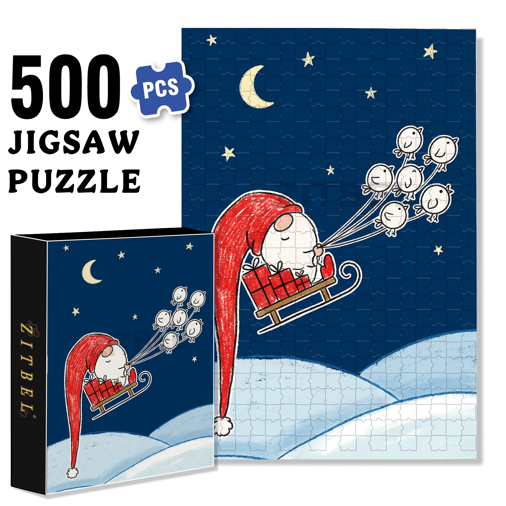 Night Of Dreams 500pcs/1000pcs Jigsaw Puzzle, Scratch-Resistant, Interactive Family Game & Brain-Boosting DIY Decor, Perfect for Halloween, Christmas & New Year Gifts, Family Puzzle Game