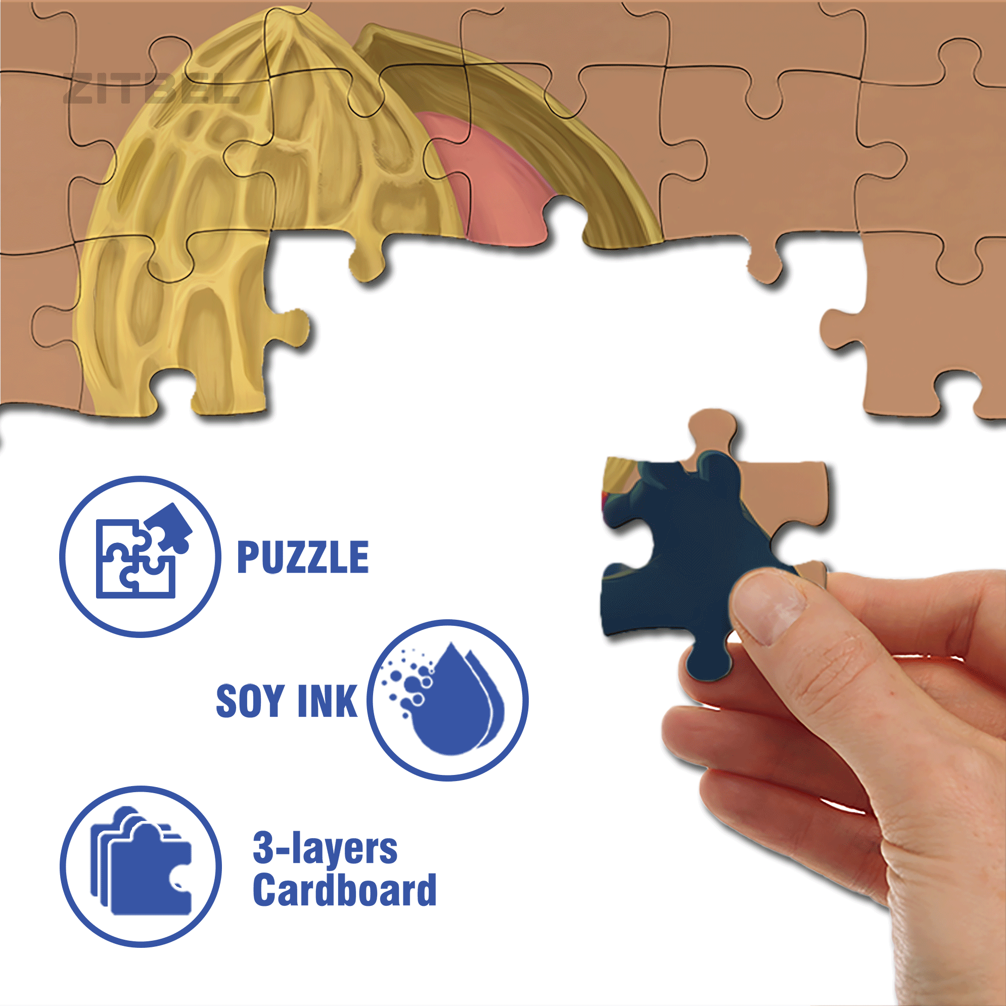 Peanut Kernel 500pcs/1000pcs Jigsaw Puzzle, Scratch-Resistant, Interactive Family Game & Brain-Boosting DIY Decor, Perfect for Halloween, Christmas & New Year Gifts, Family Puzzle Game