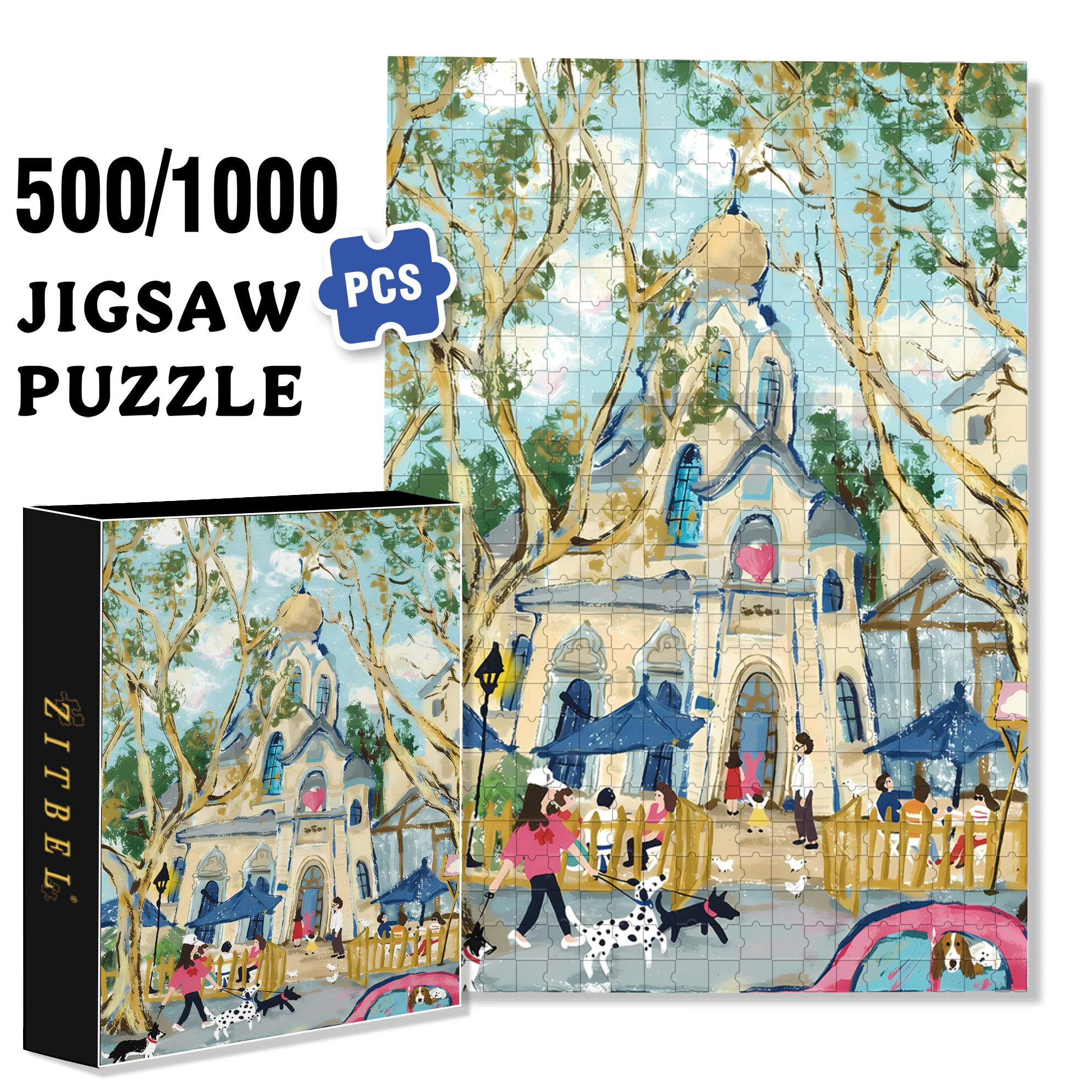 Poet's Temperament 500pcs/1000pcs Jigsaw Puzzle, Scratch-Resistant, Interactive Family Game & Brain-Boosting DIY Decor, Perfect for Halloween, Christmas & New Year Gifts, Family Puzzle Game