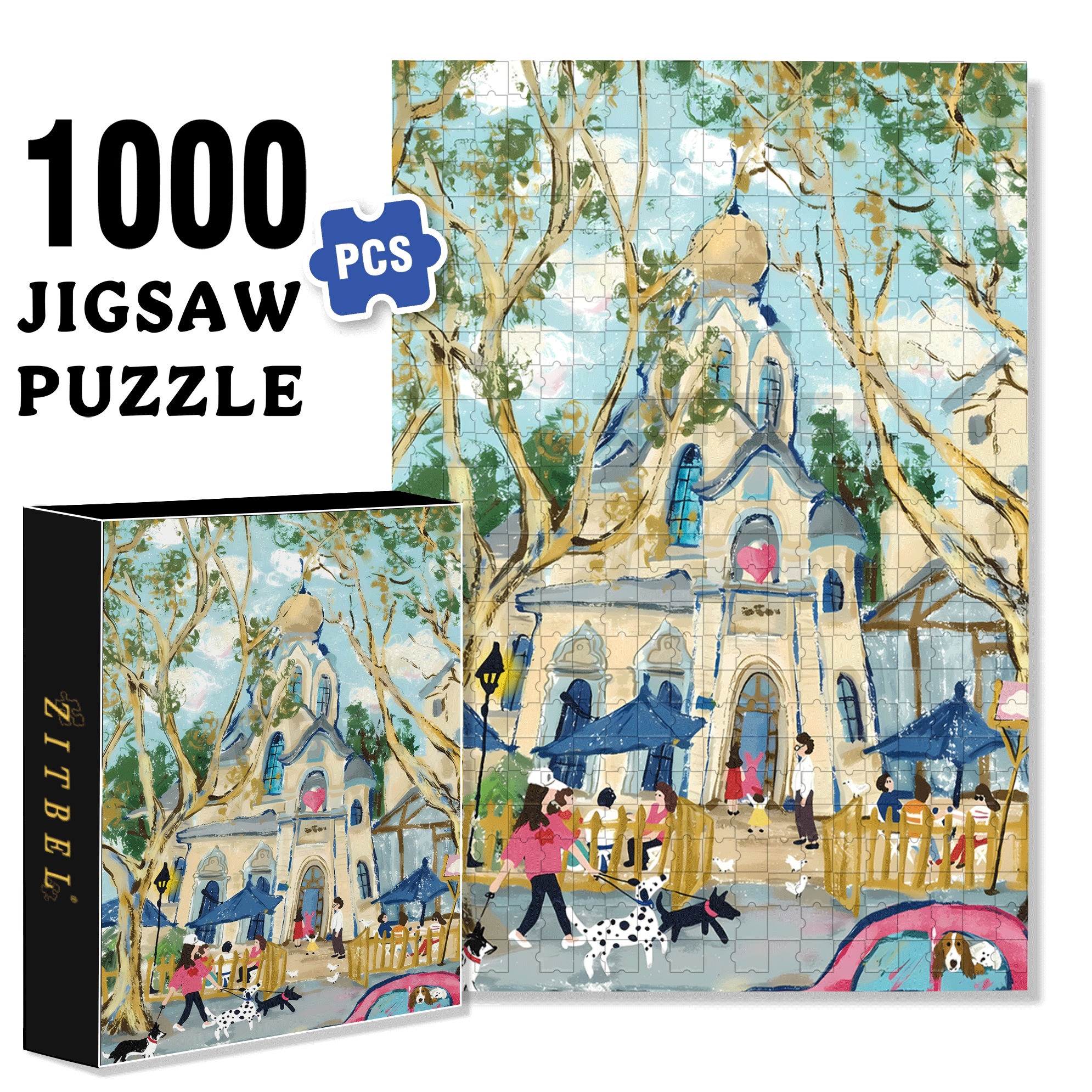 Poet's Temperament 500pcs/1000pcs Jigsaw Puzzle, Scratch-Resistant, Interactive Family Game & Brain-Boosting DIY Decor, Perfect for Halloween, Christmas & New Year Gifts, Family Puzzle Game