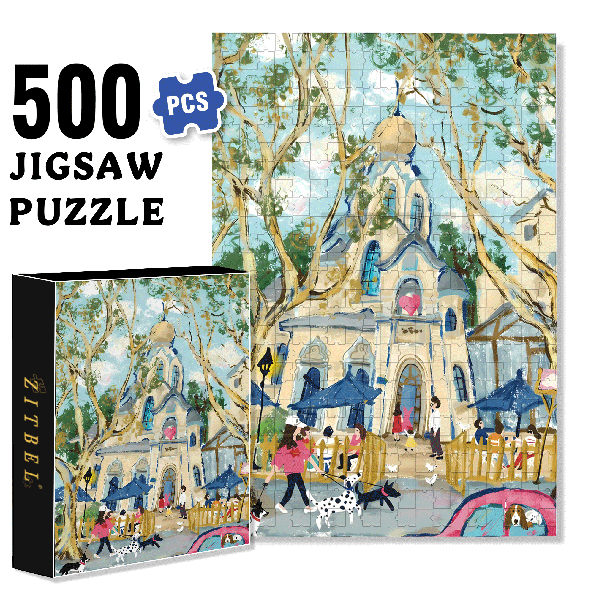 Poet's Temperament 500pcs/1000pcs Jigsaw Puzzle, Scratch-Resistant, Interactive Family Game & Brain-Boosting DIY Decor, Perfect for Halloween, Christmas & New Year Gifts, Family Puzzle Game