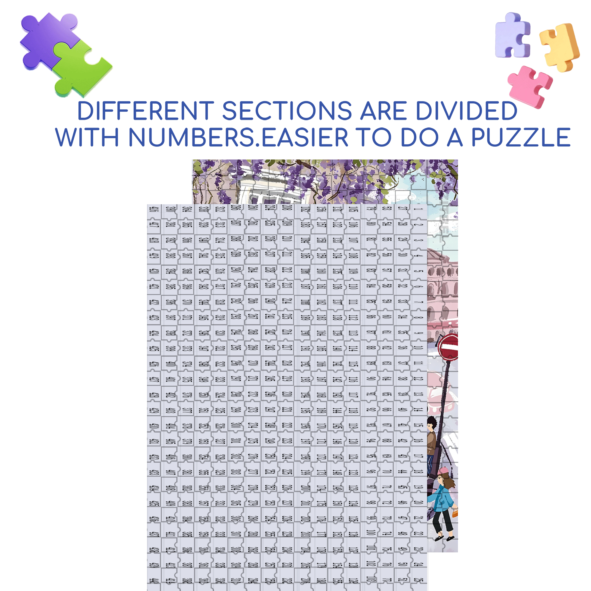 Purple Vine Cafe 500pcs/1000pcs Jigsaw Puzzle, Scratch-Resistant, Interactive Family Game & Brain-Boosting DIY Decor, Perfect for Halloween, Christmas & New Year Gifts, Family Puzzle Game