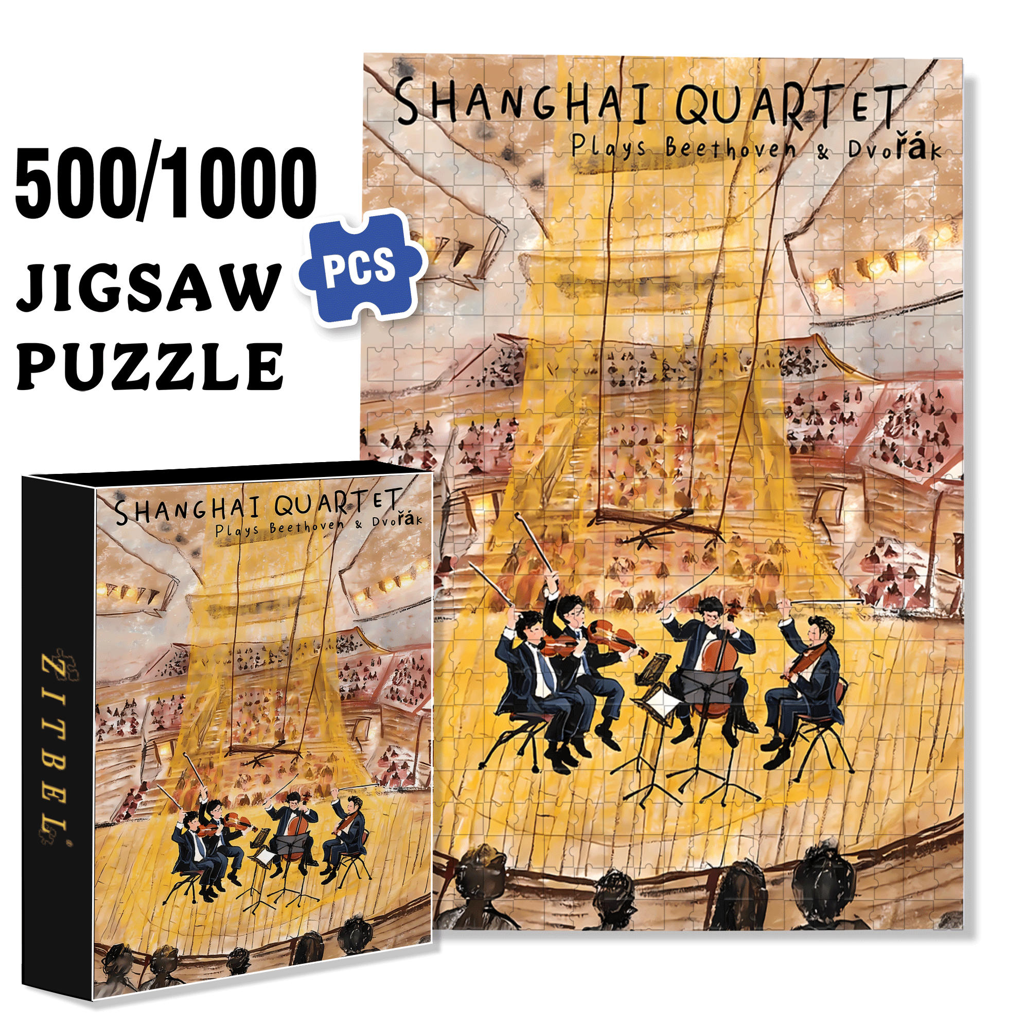 Quartet of Early Winter 500pcs/1000pcs Jigsaw Puzzle, Scratch-Resistant, Interactive Family Game & Brain-Boosting DIY Decor, Perfect for Halloween, Christmas & New Year Gifts, Family Puzzle Game