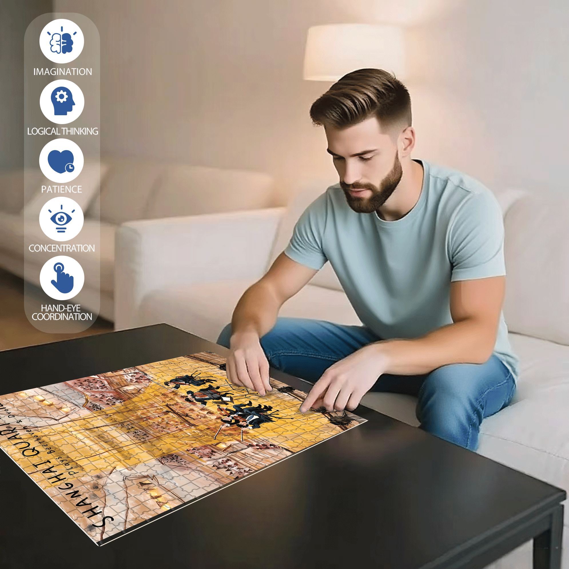 Quartet of Early Winter 500pcs/1000pcs Jigsaw Puzzle, Scratch-Resistant, Interactive Family Game & Brain-Boosting DIY Decor, Perfect for Halloween, Christmas & New Year Gifts, Family Puzzle Game