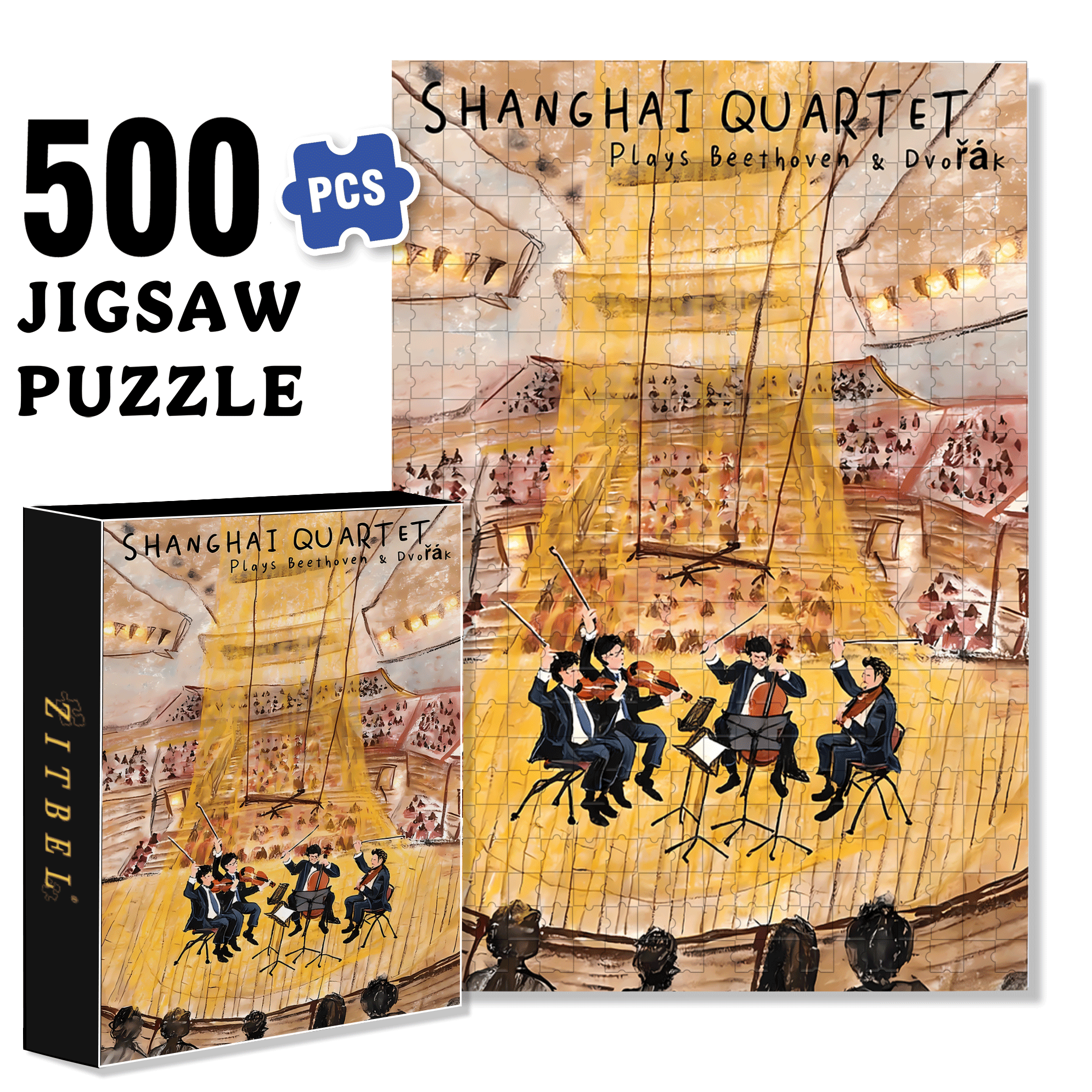 Quartet of Early Winter 500pcs/1000pcs Jigsaw Puzzle, Scratch-Resistant, Interactive Family Game & Brain-Boosting DIY Decor, Perfect for Halloween, Christmas & New Year Gifts, Family Puzzle Game