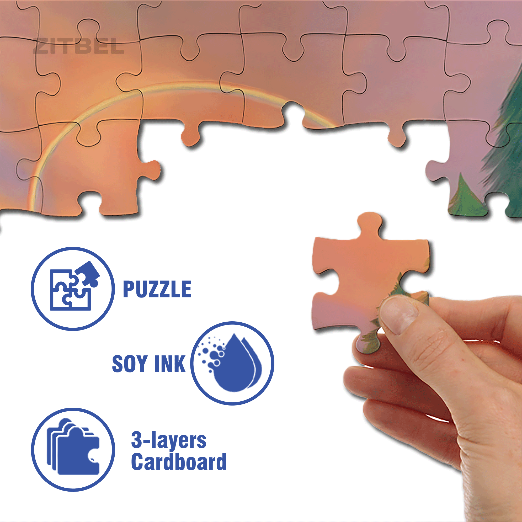 Rainbow Angel  500pcs/1000pcs Jigsaw Puzzle, Scratch-Resistant, Interactive Family Game & Brain-Boosting DIY Decor, Perfect for Halloween, Christmas & New Year Gifts, Family Puzzle Game