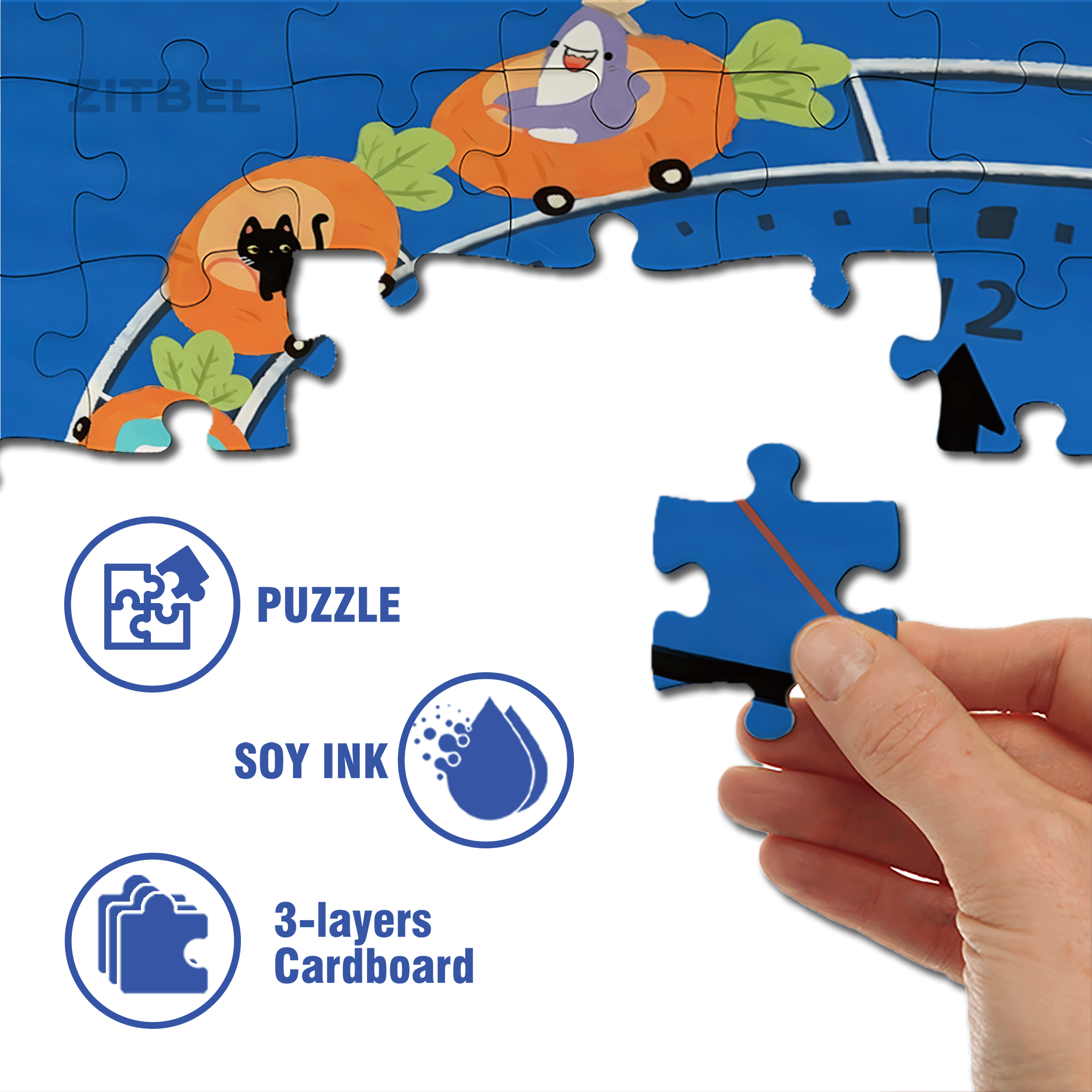 Roller Coaster Clock 500pcs/1000pcs Jigsaw Puzzle, Scratch-Resistant, Interactive Family Game & Brain-Boosting DIY Decor, Perfect for Halloween, Christmas & New Year Gifts, Family Puzzle Game